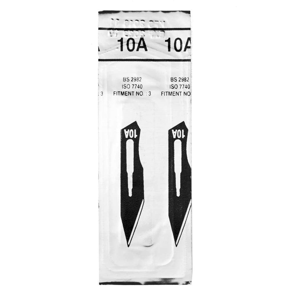 May Bastelmesserklinge 50 Stück Skalpellklingen Figur 10A aus Karbonstahl für Skalpell-Halter
