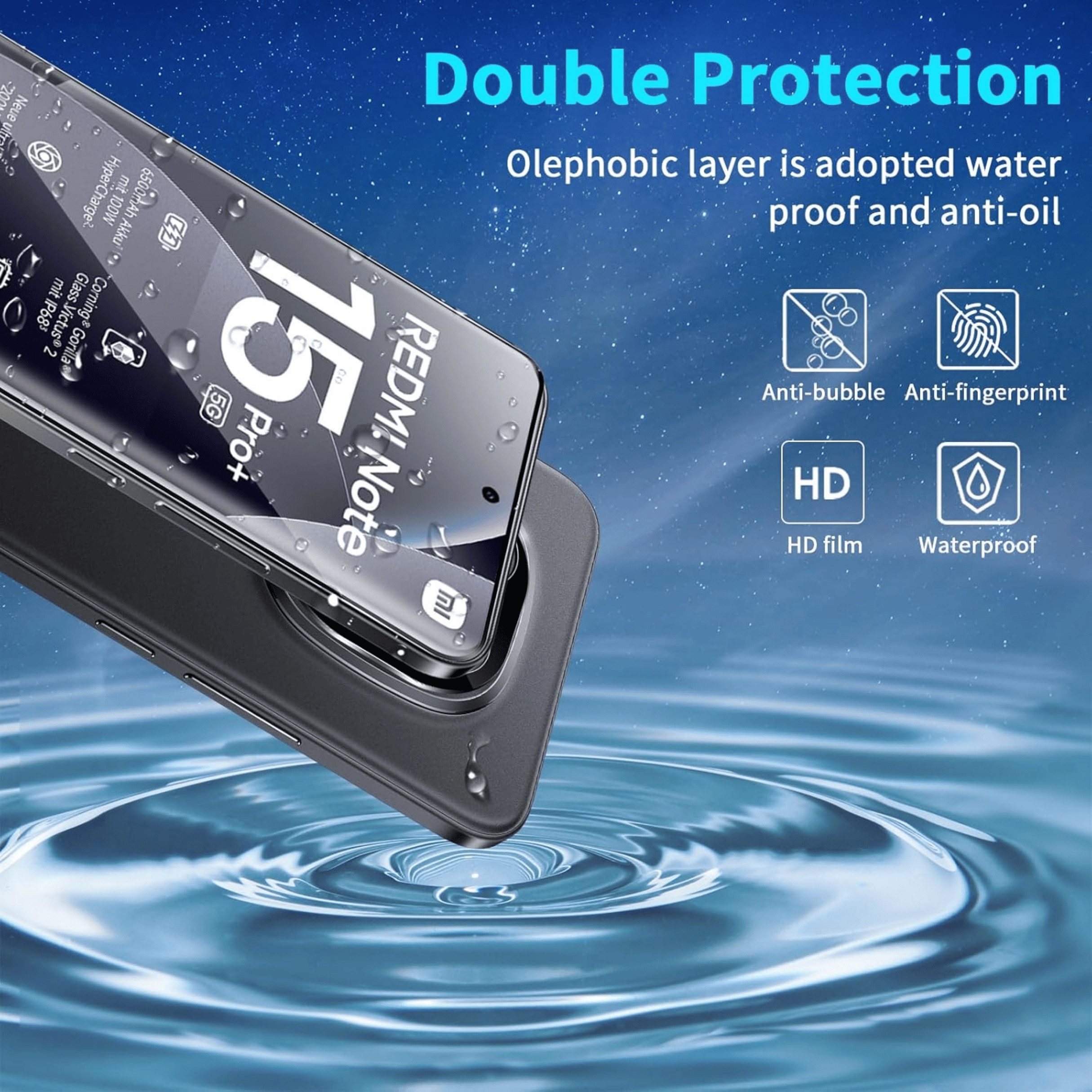 SmartUP Displayschutzglas 2X Schutzglas für Xiaomi Redmi Note 15 Pro Plus 5G Display Kamera Full für Xiaomi Redmi Note 15 Pro Plus 5G, 4 Stück, Rundumschutz, pa – Bild 3 von 5