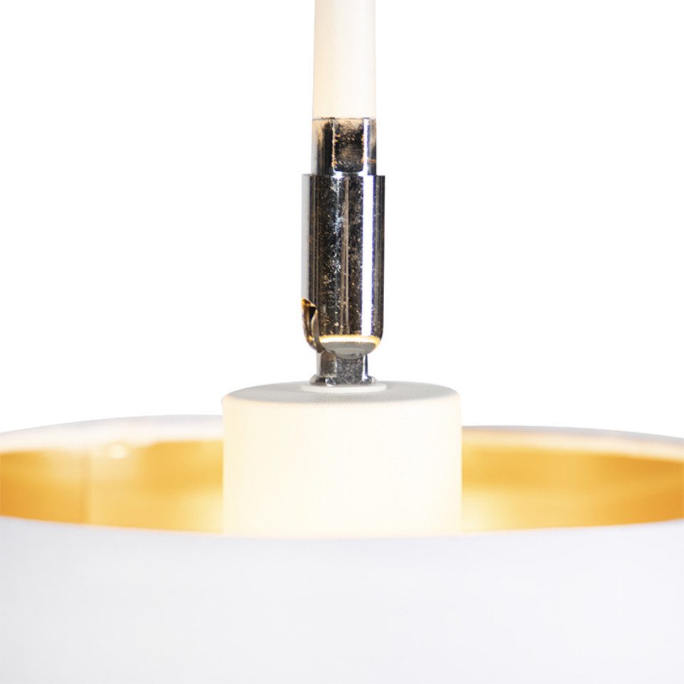 Qazqa Stehlampe Lofty, ohne Leuchtmittel, Warmweiß, QAZQA Stehlampe, e27, Weiß, Textil, Modern