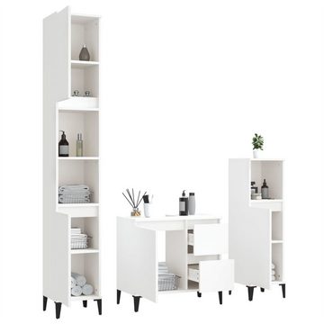 DOTMALL Stauraumschrank Badmöbel-Set, Badezimmerschrank-Set, 3-teiliges, weißem , Holzwerkstoff