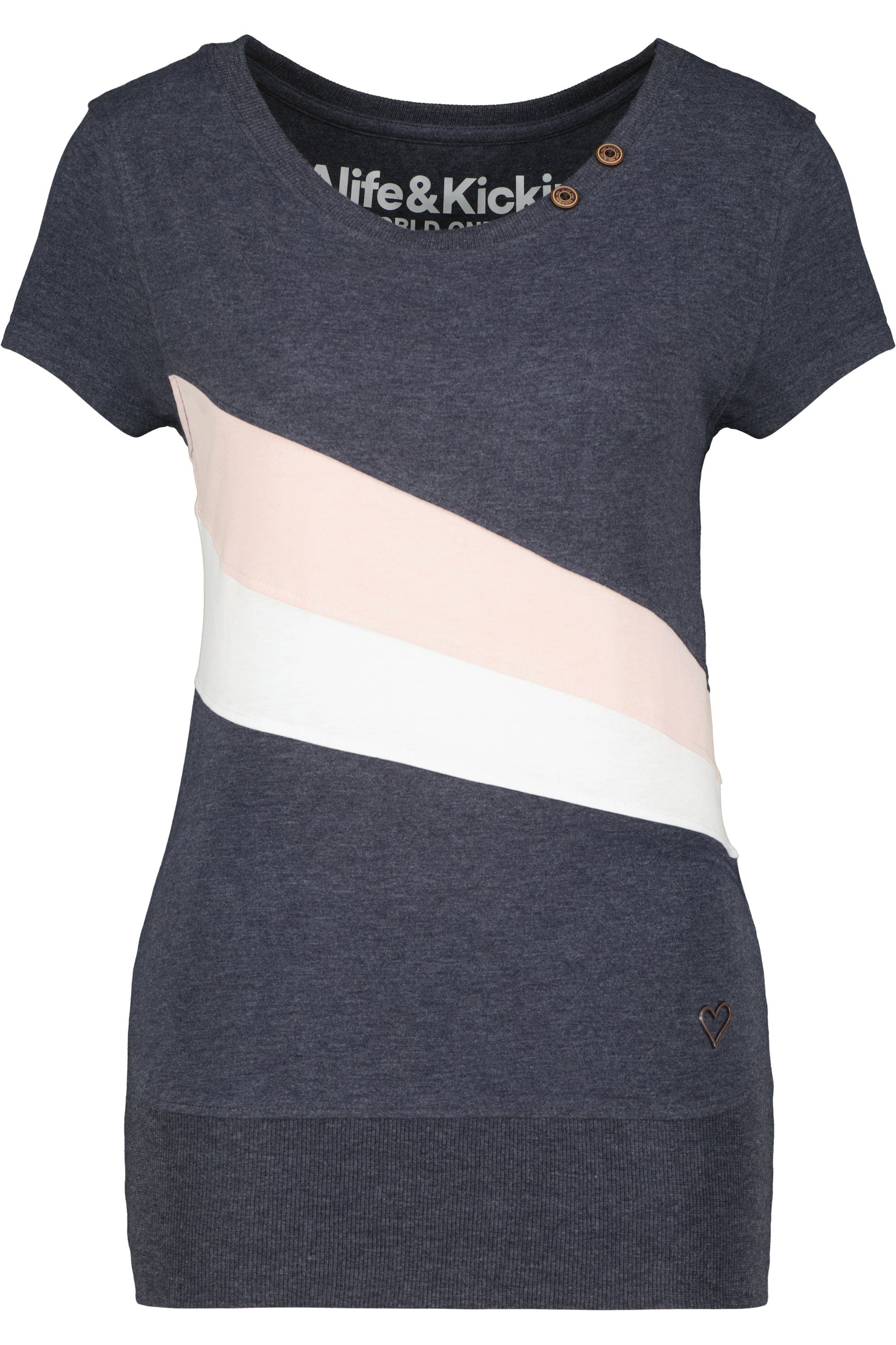 T-Shirt Alife & CleaAK melange A Kickin Damen marine Shirt T-Shirt