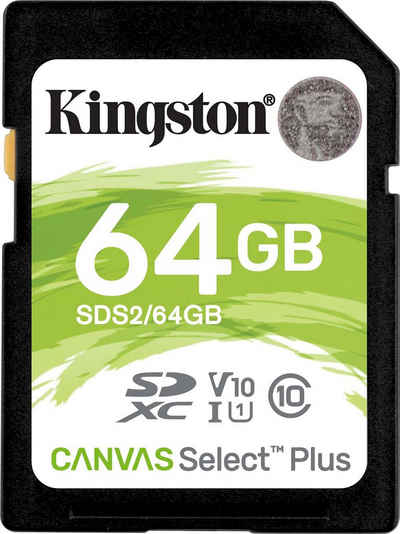 Kingston »Canvas Select Plus SD 64GB« Speicherkarte (64 GB, UHS-I Class 10, 100 MB/s Lesegeschwindigkeit)
