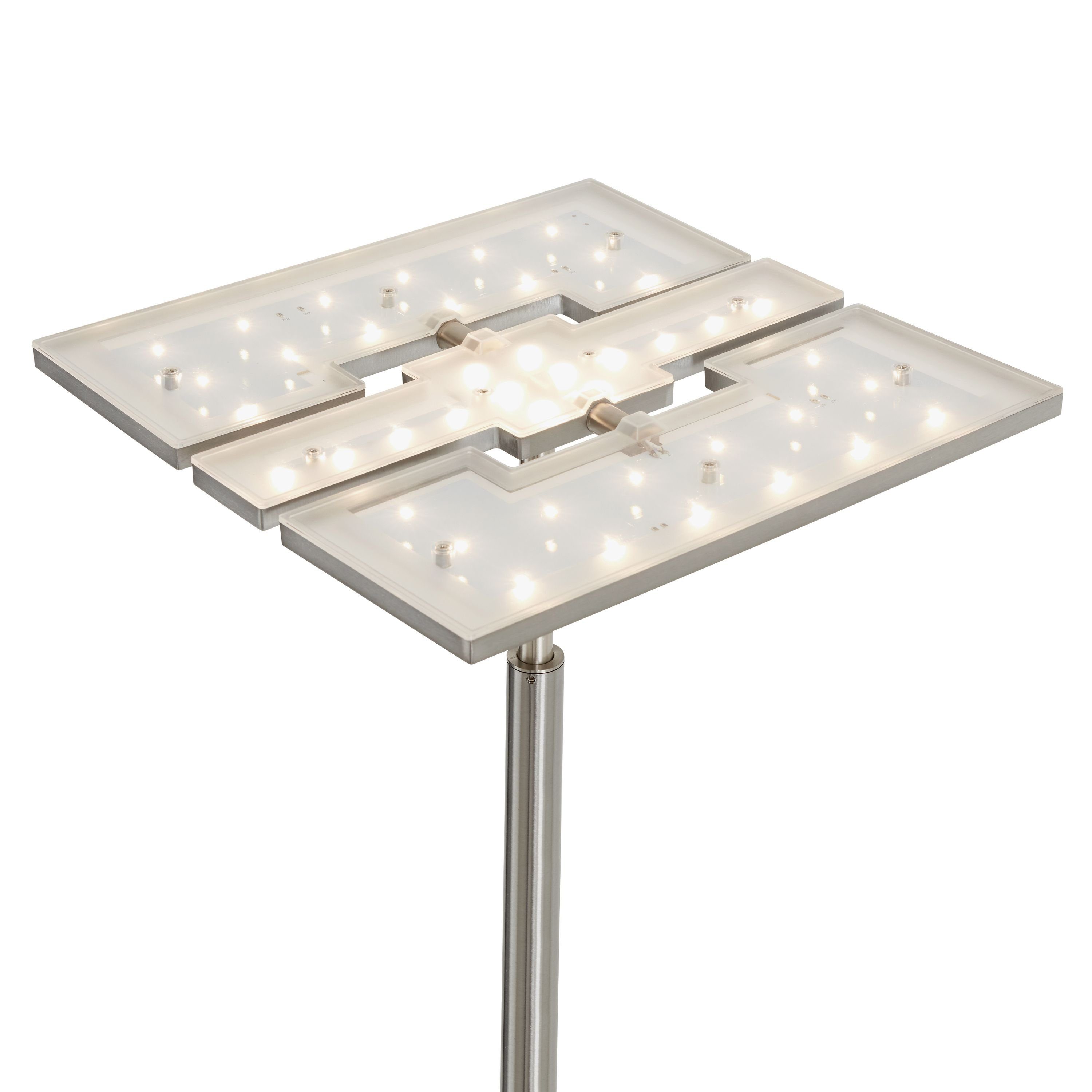 Briloner Leuchten LED Deckenfluter Fluterkopf fest stufenlos verbaut, LED 1328-022, matt-nickel, schwenkbar Touchdimmer, Warmweiß, dimmbar