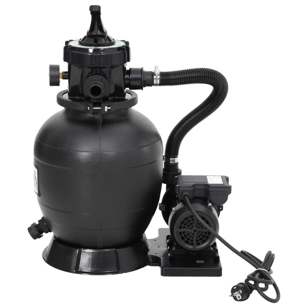 vidaXL Sandfilteranlage, Pool-Sandfilter mit 6-Wege-Ventil Schwarz