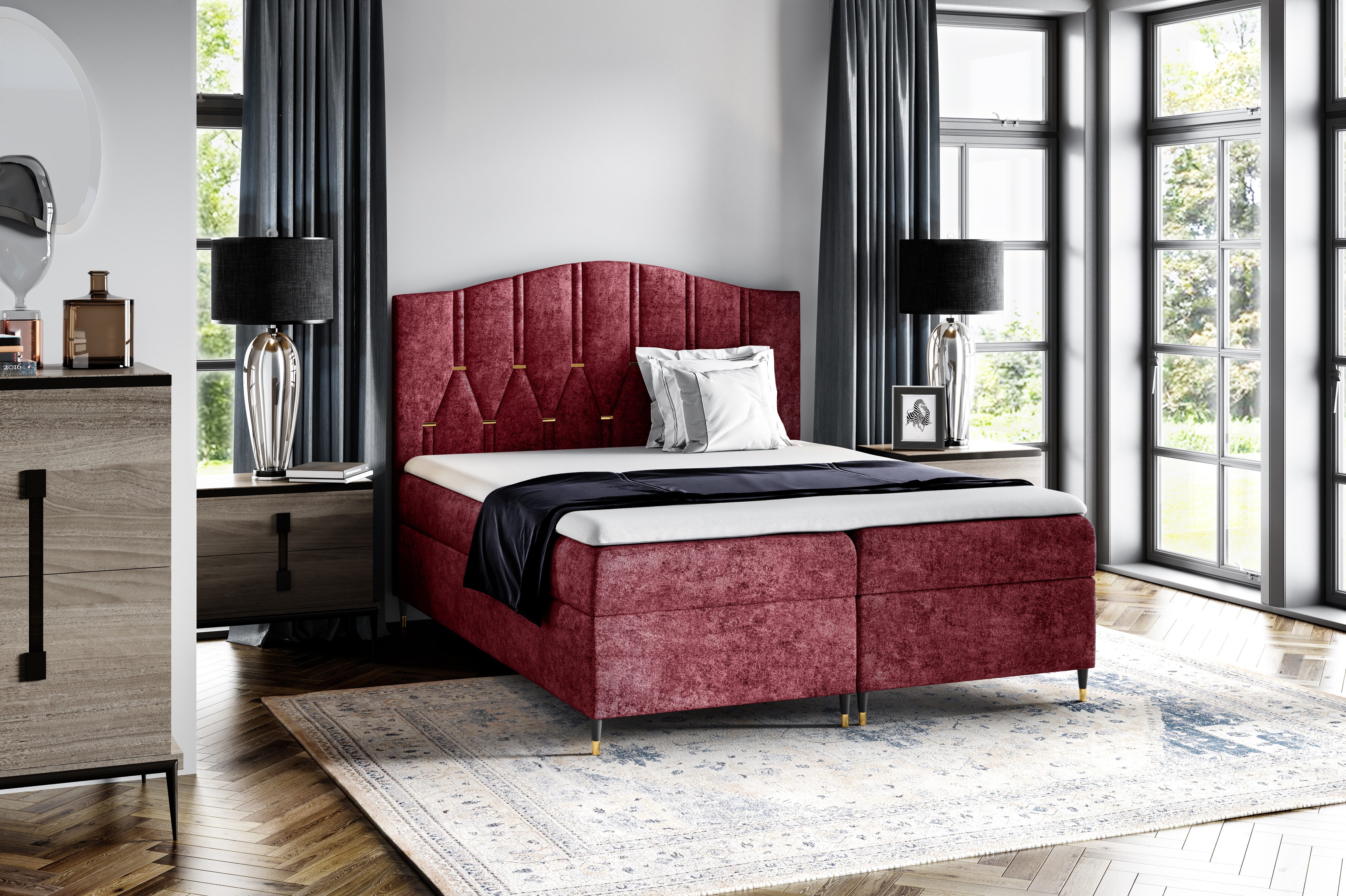 Schlaffabrik Boxspringbett VEGAS, inkl. Matratze, Topper, LED, Stauraum
