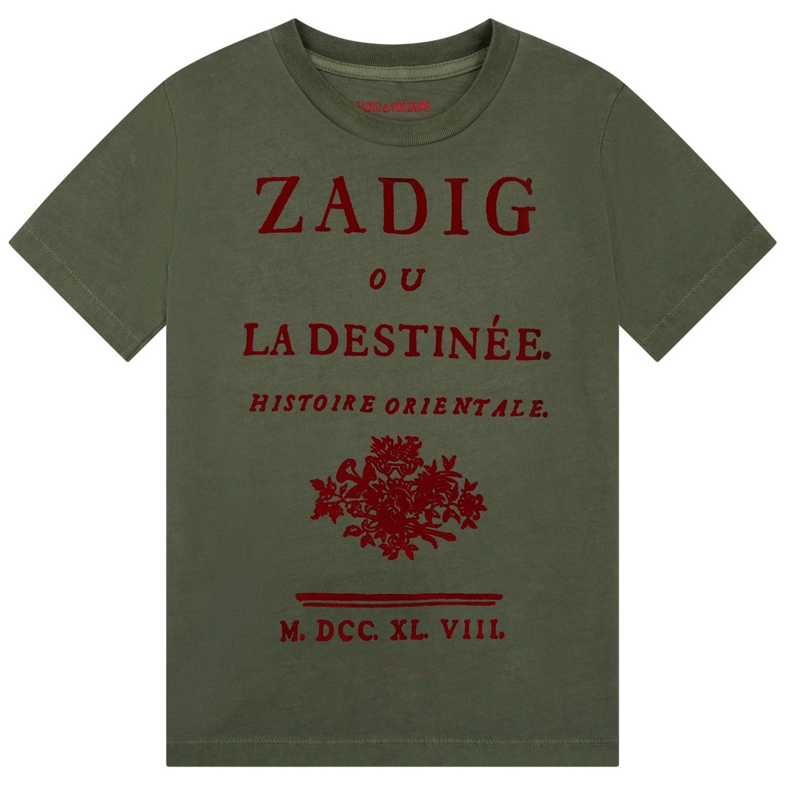 ZADIG & VOLTAIRE T-Shirt Zadig & Voltaire T-Shirt olivgrün mit Flockprin