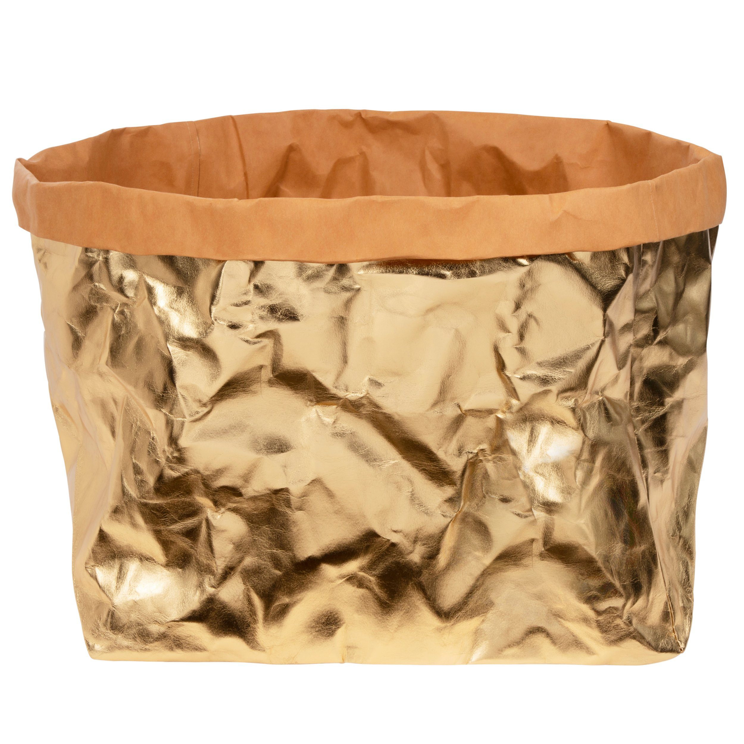 ONVAYA Aufbewahrungskorb Gold, Krempelbox, Dekobox, Geschenkbox waschbar günstig online kaufen