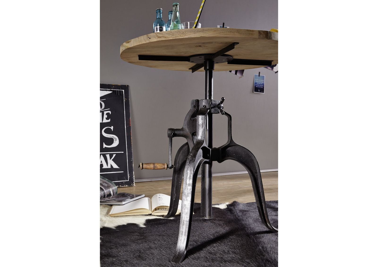 Massivmoebel24 Esstisch FACTORY (Massivholz, Massivholztisch), Tisch Mango 75x75x78 natur bedruckt FACTORY #135