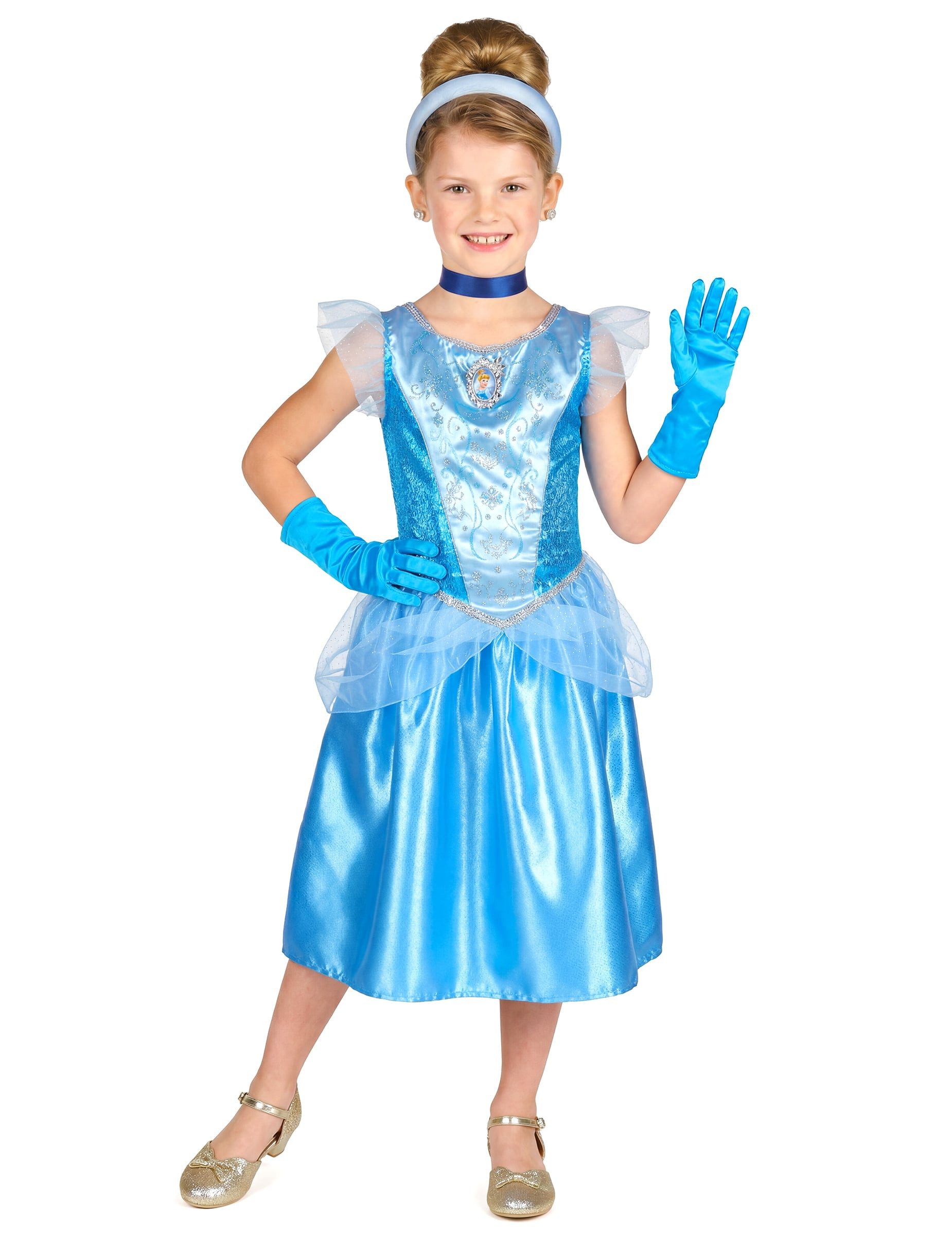 Disguise Kostüm Cinderella Kostüm für Mädchen Prinzessinnen-Kostüm blau