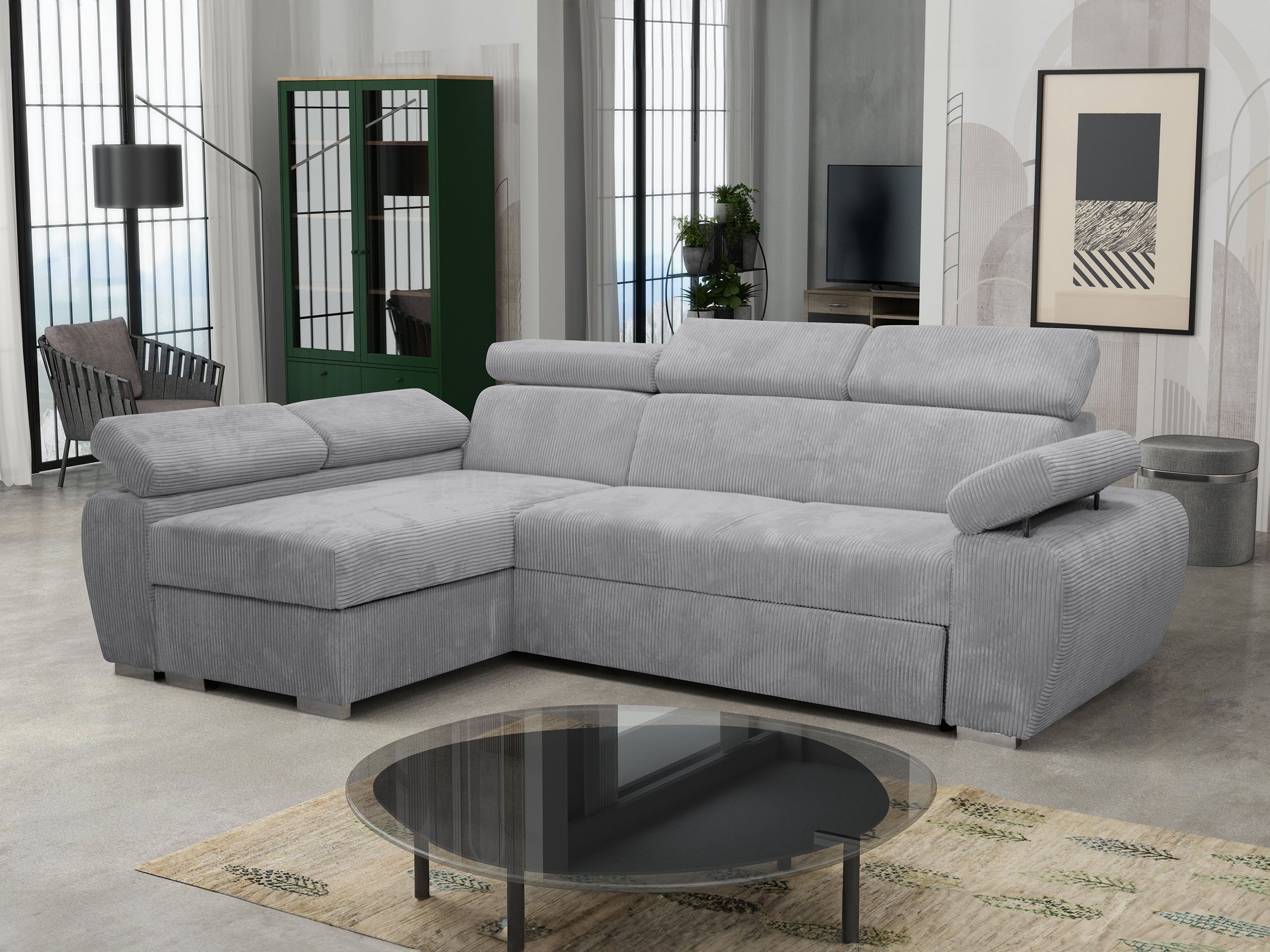 MIRJAN24 Ecksofa Boston Mini Premium Cord 2RLC, mit Bettkasten und Schlaffu günstig online kaufen