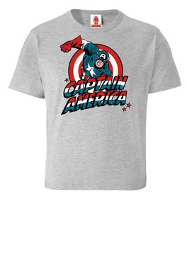 LOGOSHIRT T-Shirt Captain America mit großem Marvel-Frontprint