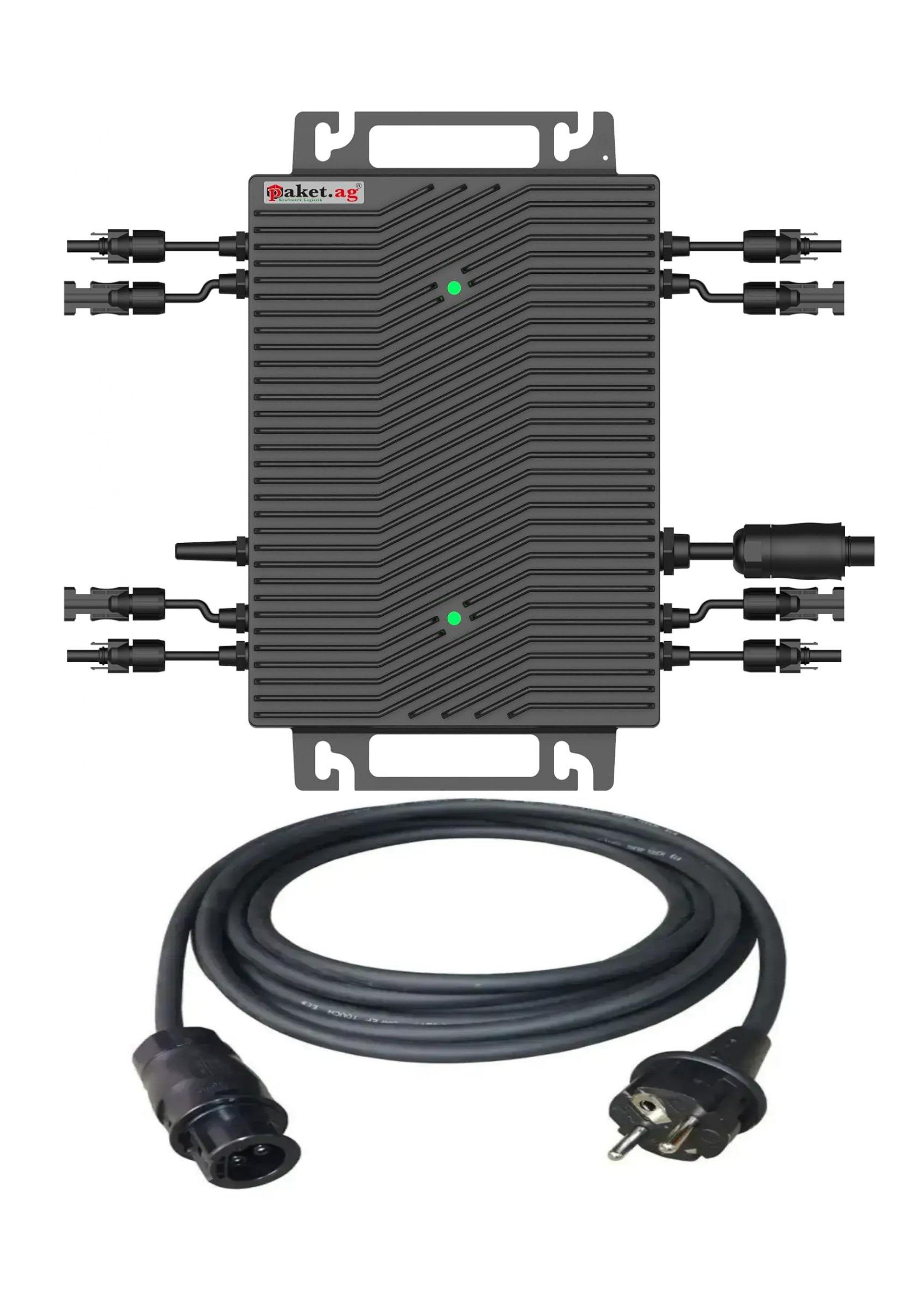Paket.ag Wechselrichter Paket.ag HSEU-2000D + Schuko Kable 5 Meter, Wifi, App, (1 St)
