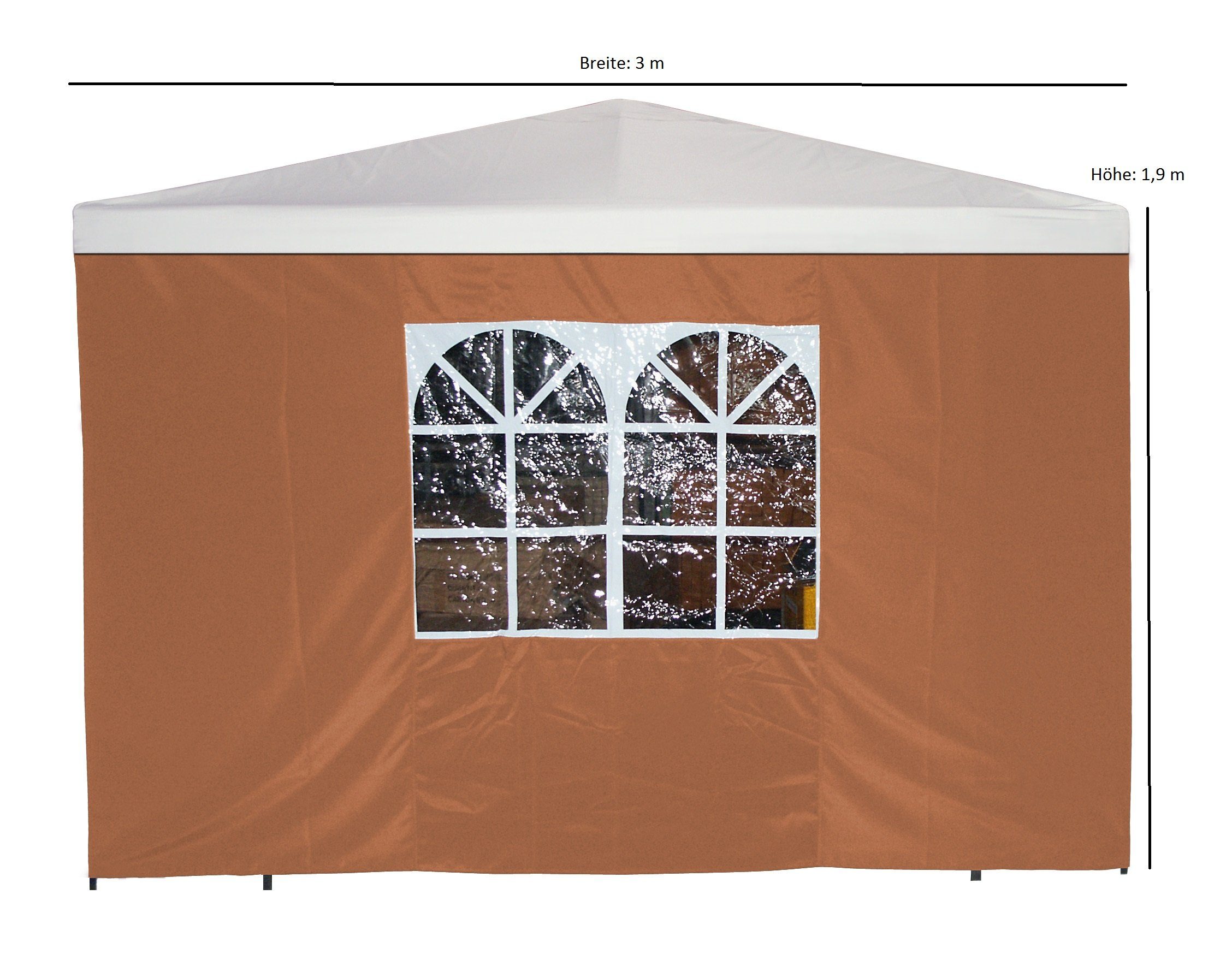 DEGAMO Pavillonseitenteil, 3x1,9 Meter, Polyester terracottafarben, günstig online kaufen