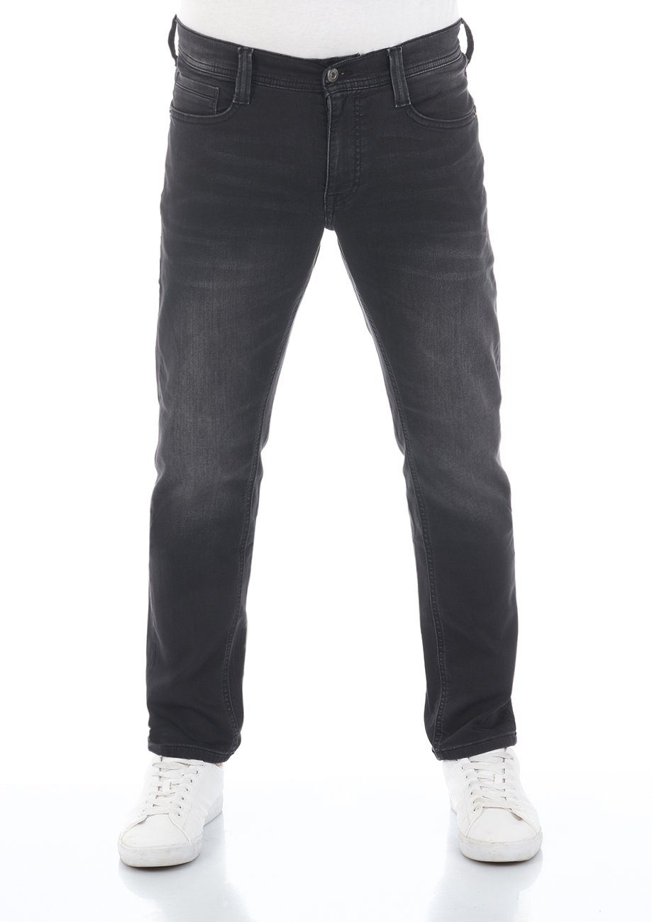 MUSTANG Tapered-fit-Jeans Herren Jeanshose Real X Oregon Tapered K Slim Fit Denim Hose mit Stretch Black Denim (881)