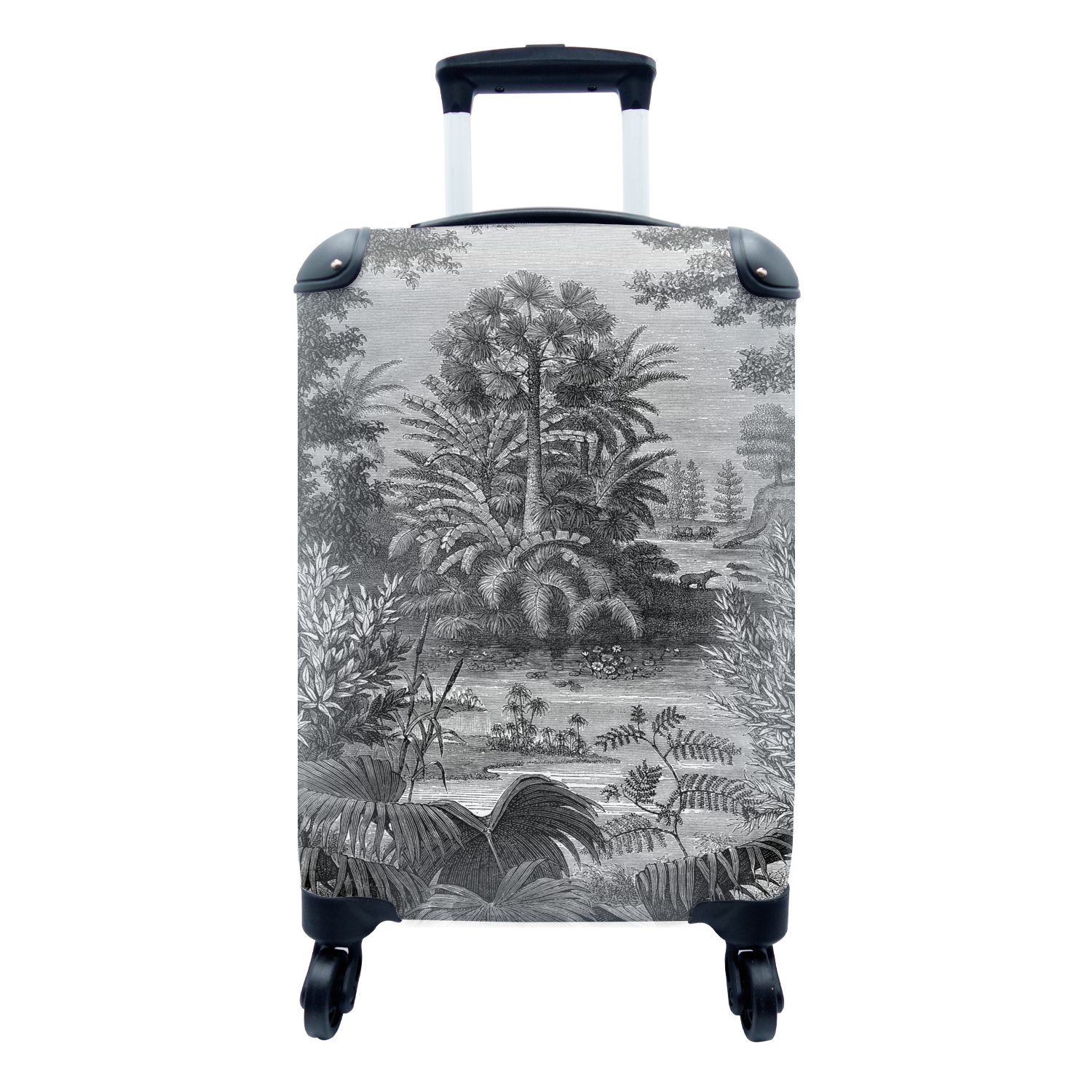 MuchoWow Handgepäckkoffer Natur - Pflanze - Bäume - Gestaltung, 4 Rollen, Reisetasche mit rollen, Handgepäck für Ferien, Trolley, Reisekoffer