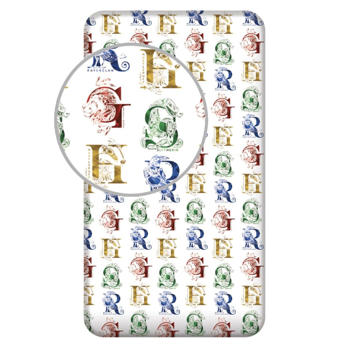 Harry Potter Spannbettlaken Harry Potter Spannbetttuch 90x200+25 cm, 100% Polyester, (1 Stück)