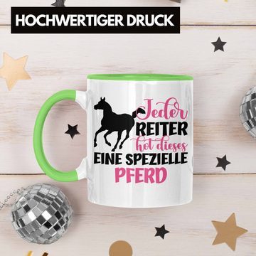 Trendation Tasse Trendation - Pferde Reiter Mädchen Geschenk Tasse Reiten Reiterin Kinder Becher Spruch Lustig Geburtstag