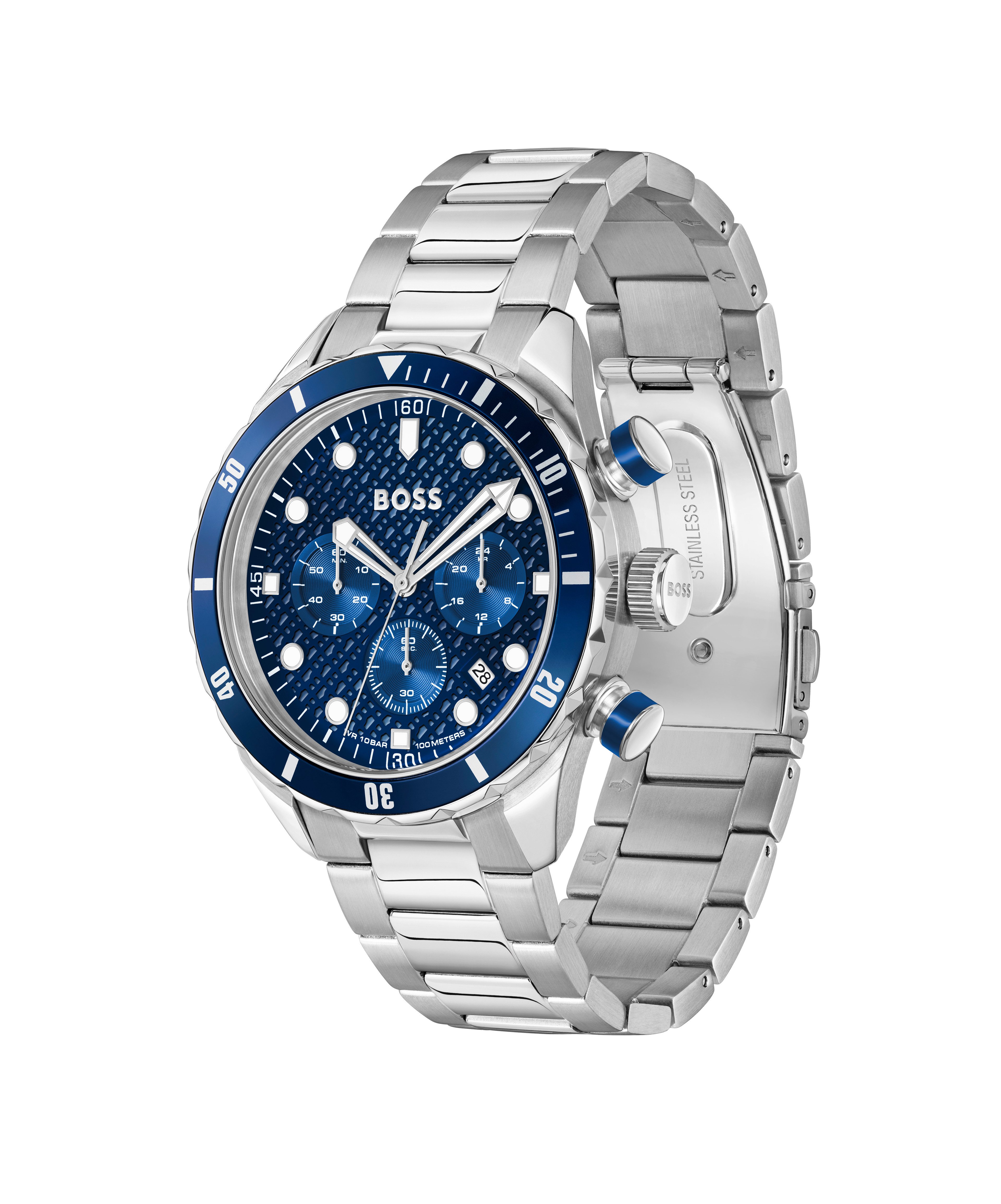 BOSS Chronograph BOSS CHRONOMATIX 1514338, Quarzuhr, Armbanduhr, Herrenuhr, Edelstahlarmband, analog, Tag