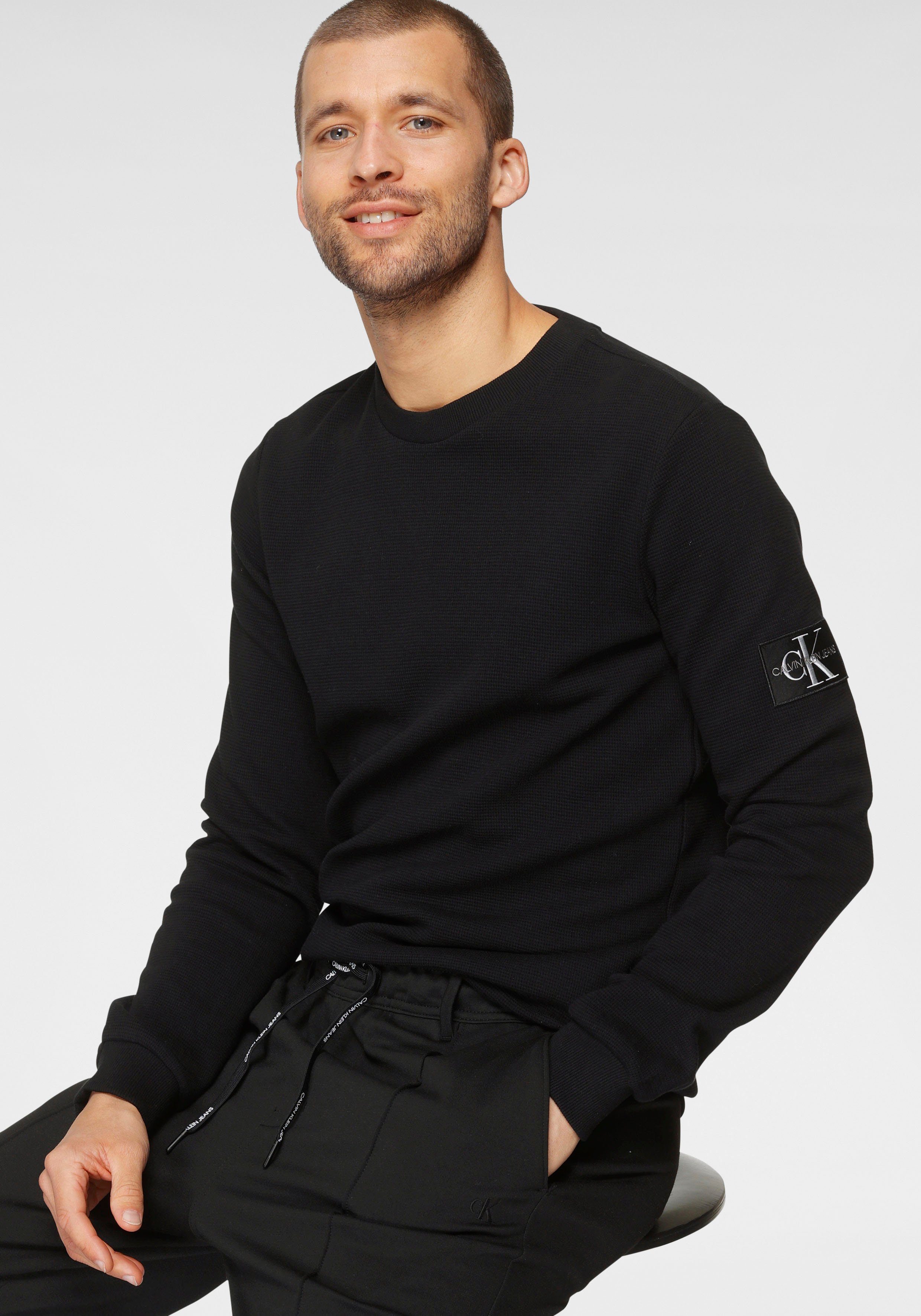 Calvin Klein Jeans Langarmshirt »MONOGRAM BADGE WAFFLE LS TEE« online  kaufen | OTTO