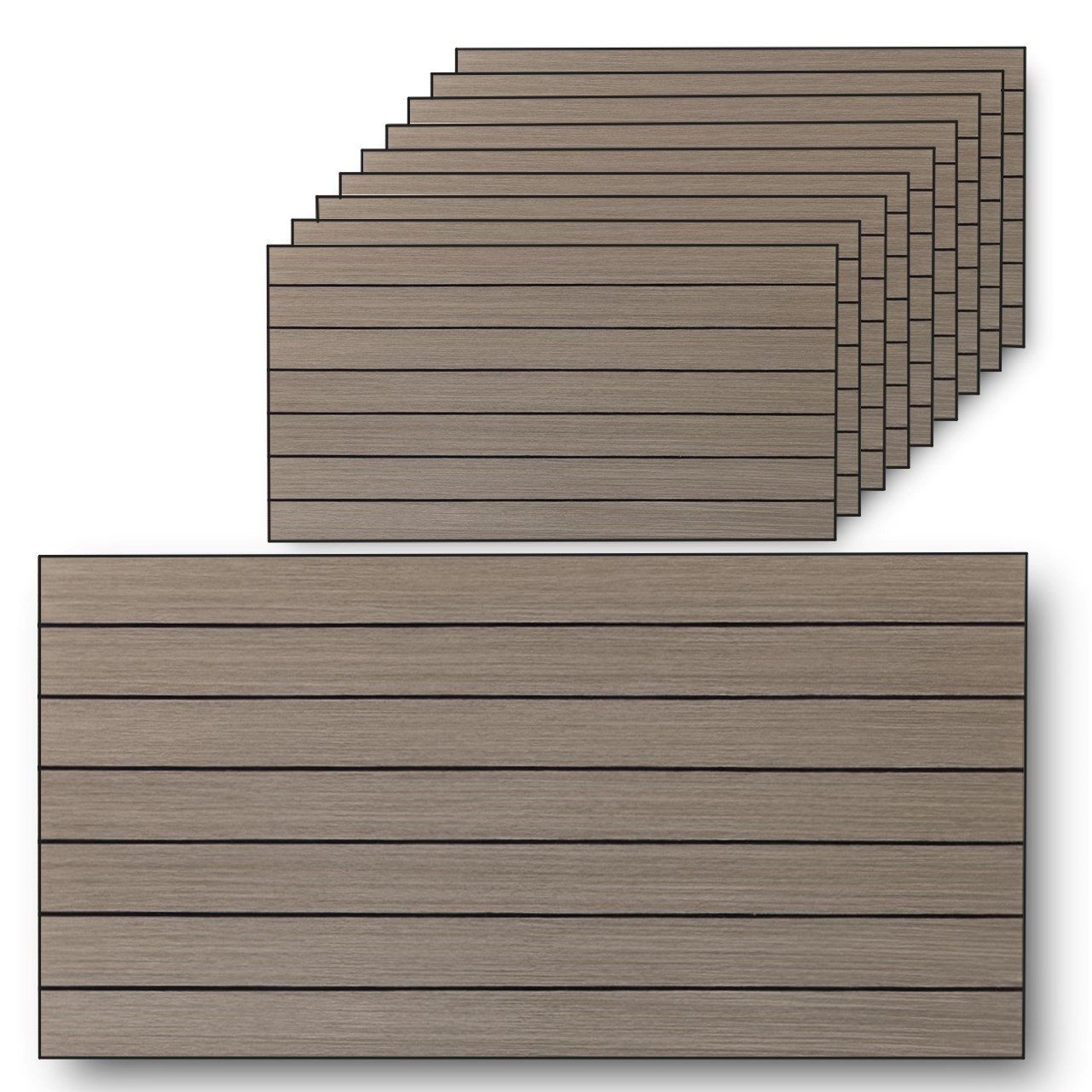 HOOZ 3D Wandpaneel Wandverkleidung Holzoptik – Selbstklebende 3D-Paneele Grau 60 x 30 cm, BxL: 30x60 cm, (Typ Lamellen 60-Serie, 10-tlg., Grau, Holzoptik mit Maserung) Selbstklebend, zuschneidbar, 3D-Holzmaserung, strukturierte Oberfläche