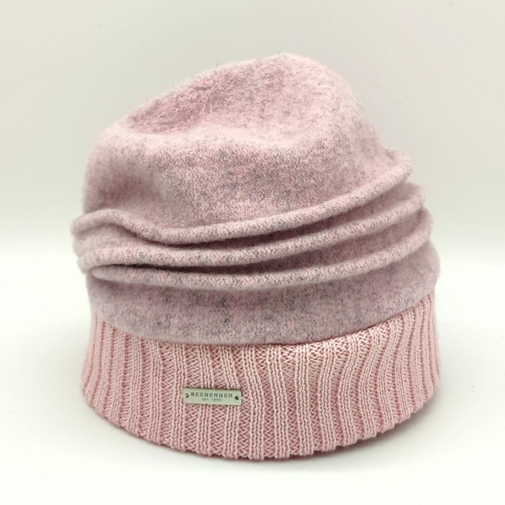 Seeberger Strickmütze Walkbeanie m. Strickbund sandalwood