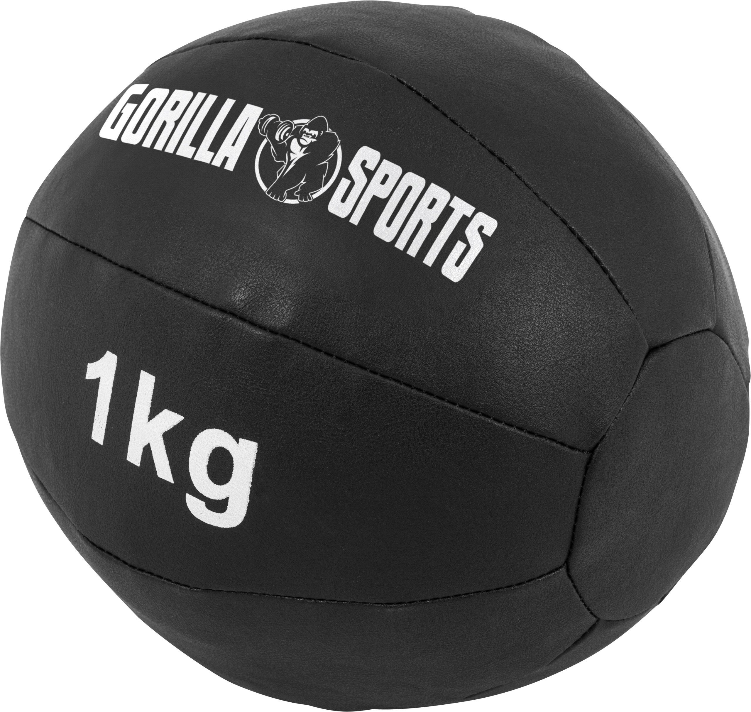 SPORTS Trainingsball, Medizinball aus kg Gewichtsball 29cm, Einzeln/Set, Leder, 1 GORILLA Fitnessball,