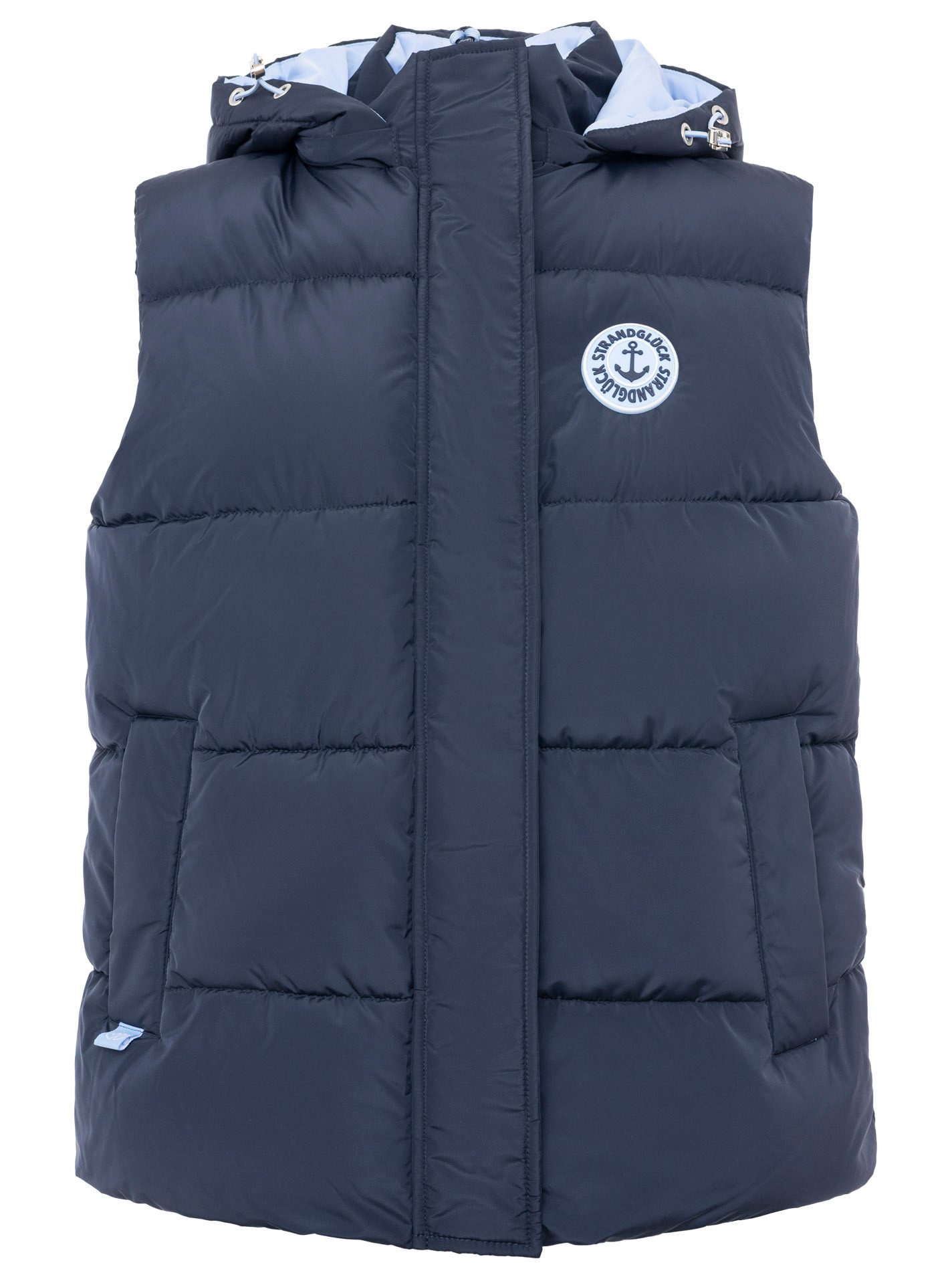 Zwillingsherz Steppweste "Strandglück" Kapuze, Eingriffstaschen, Ankermotiv