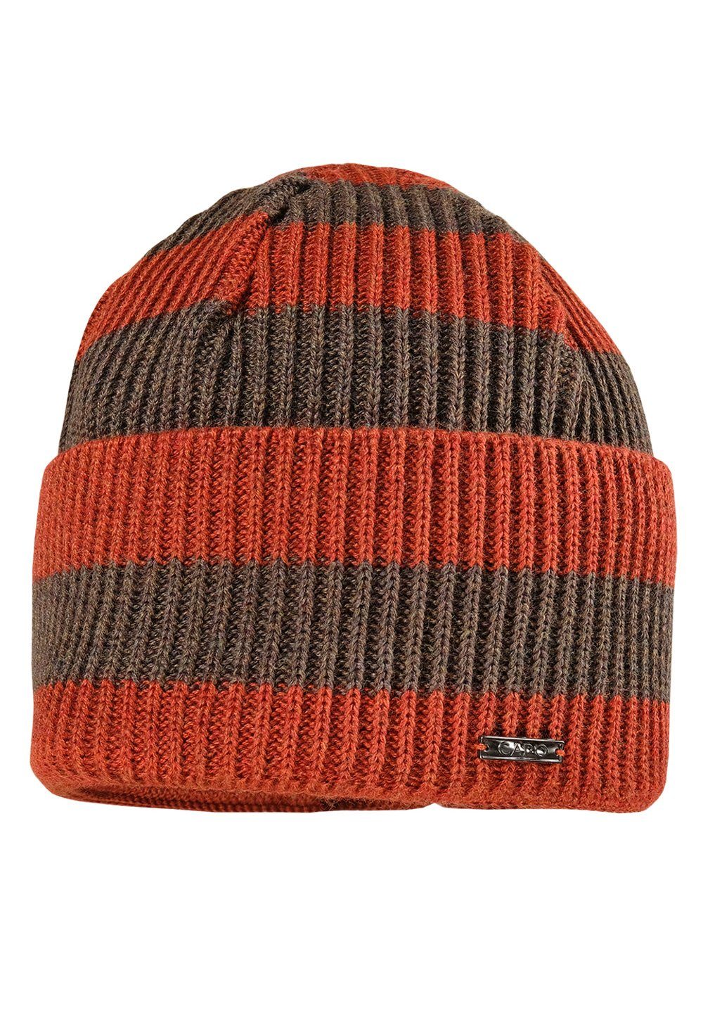 in turn CAPO-STEF short CAPO Made Germany cap, stripes, rust CAP Strickmütze up