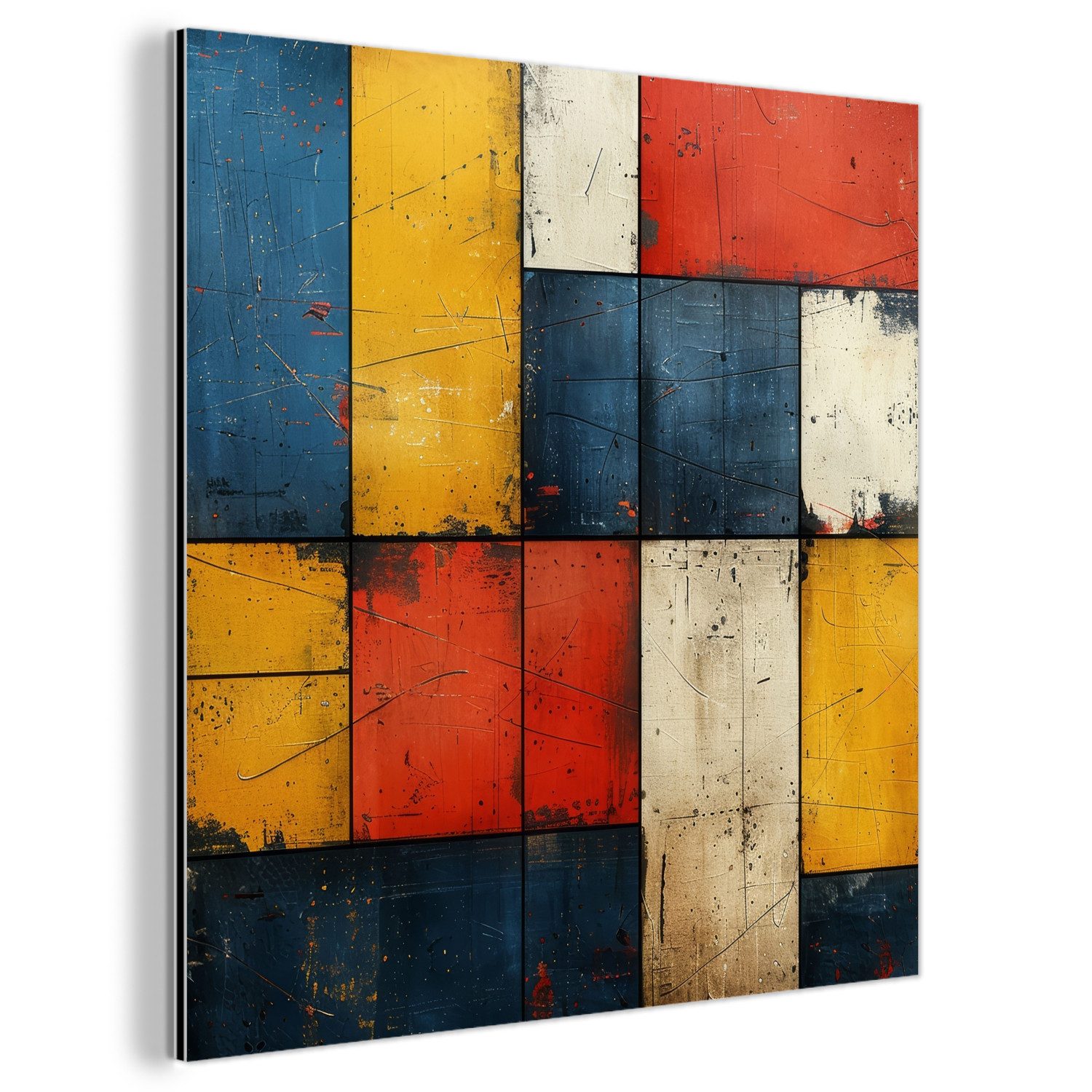 MuchoWow Metallbild Mondrian-Stil - Kunst - günstig online kaufen