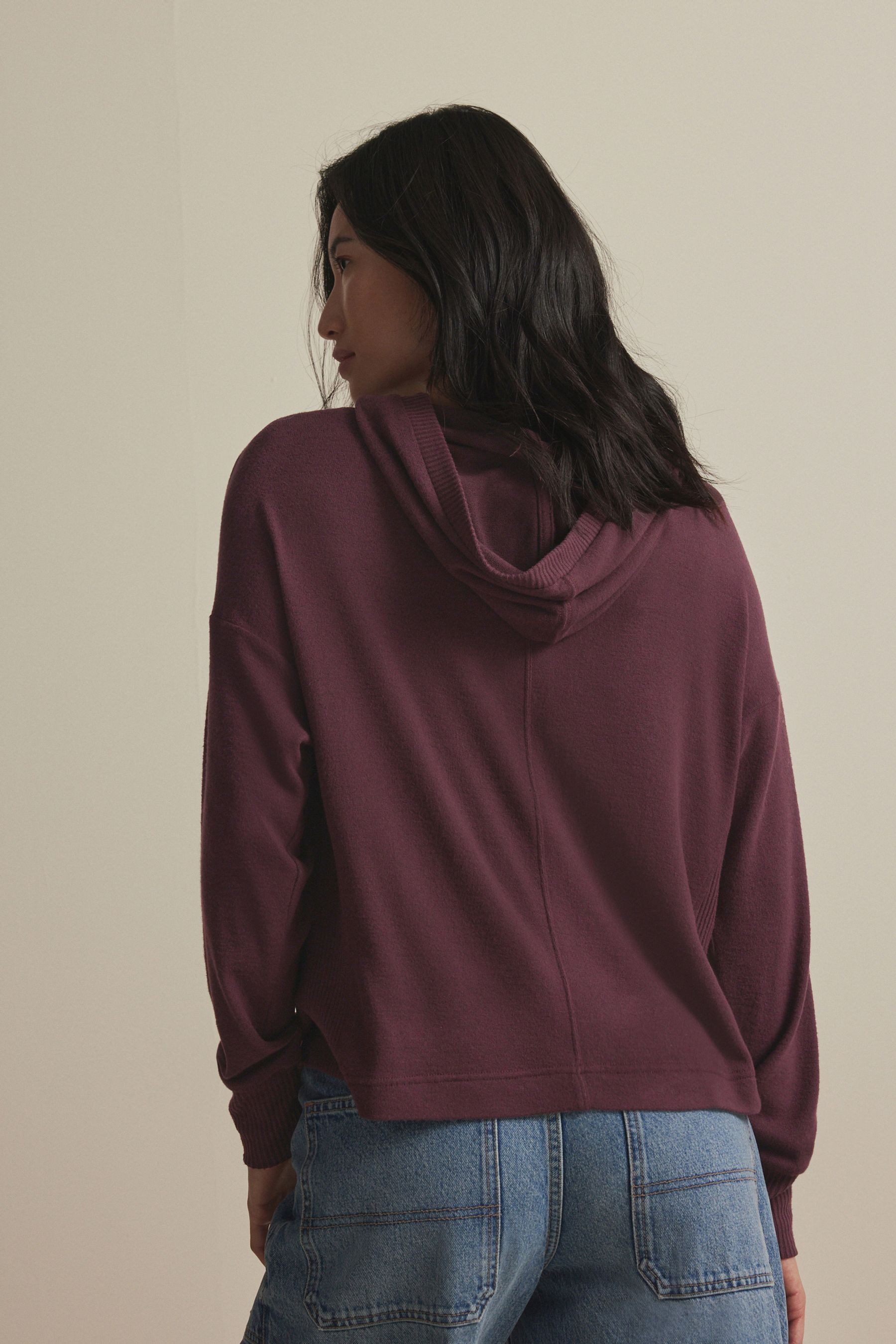 Next Kapuzenshirt Leichtes, flauschiges Jersey-Kapuzensweatshirt (1-tlg) günstig online kaufen