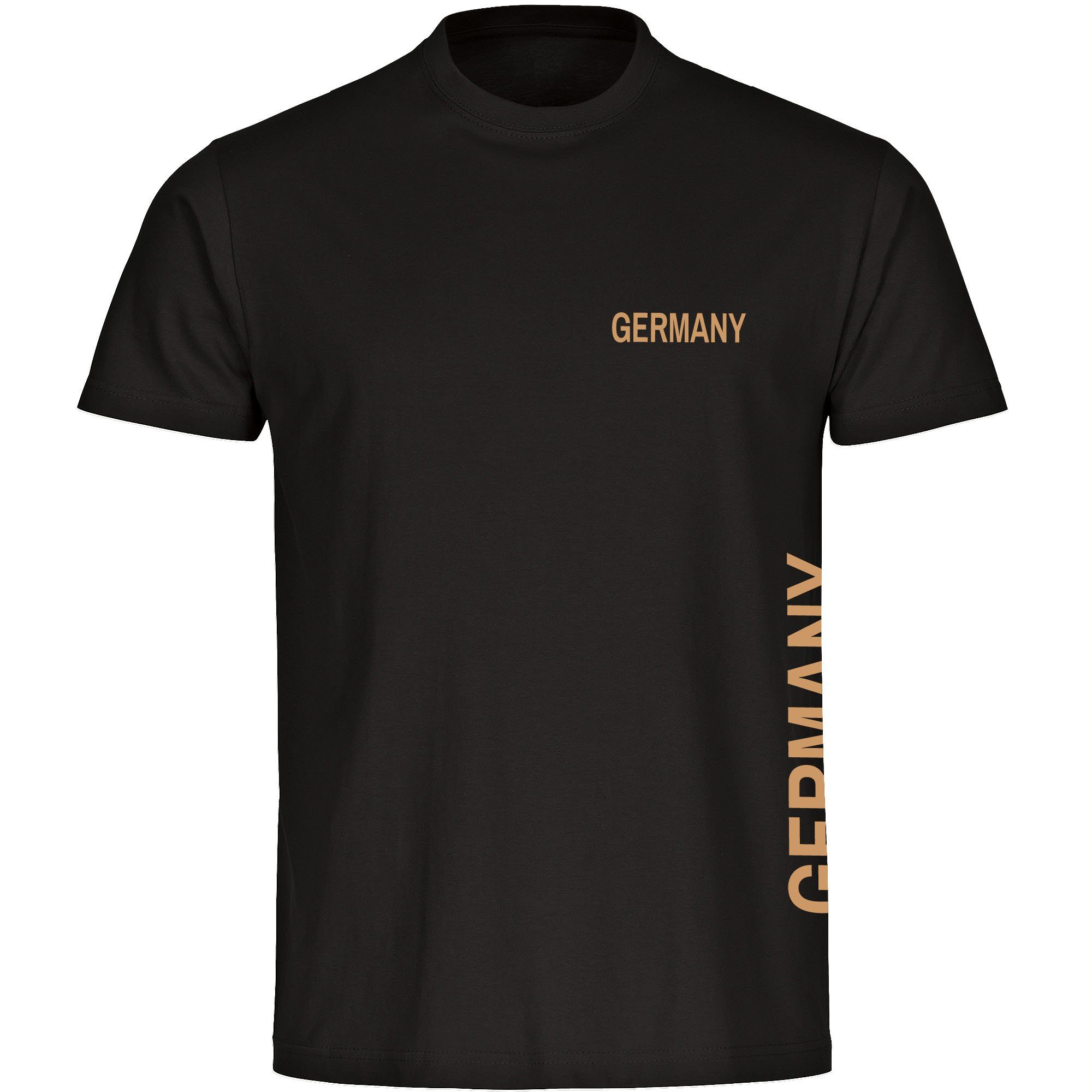 multifanshop T-Shirt Kinder Germany - Brust & Seite Gold - Boy Girl