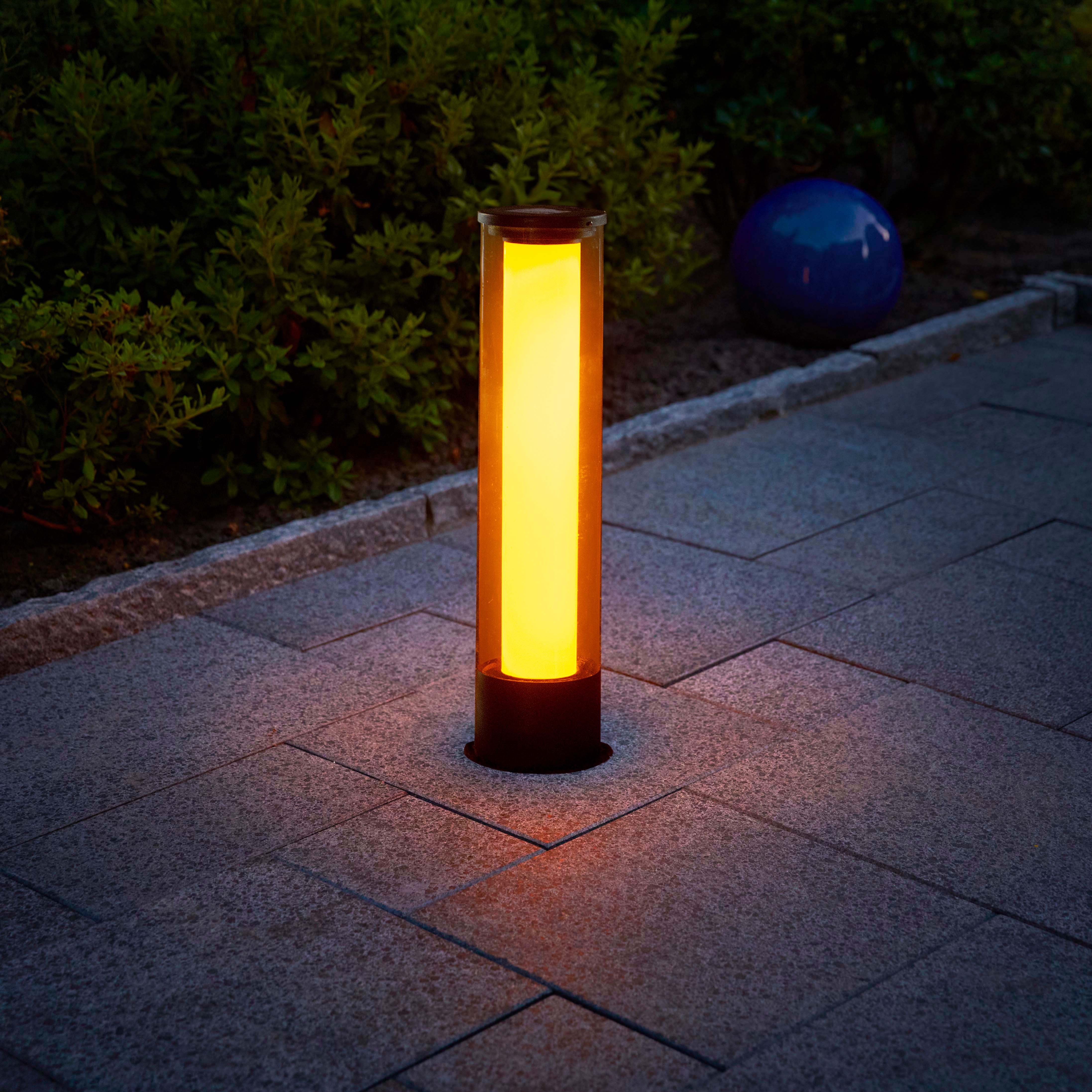 Northpoint LED Gartenleuchte Solar Flammenlichtsäule Flammen Dauerlicht Dämmerungssensor