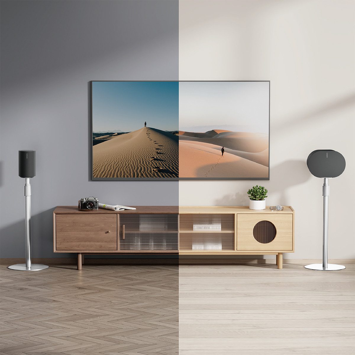 my wall Lautsprecherständer HS49WL, (Set, 2-teilig, geeignet für Sonos Era 100, Era 100 SL und Era 300)