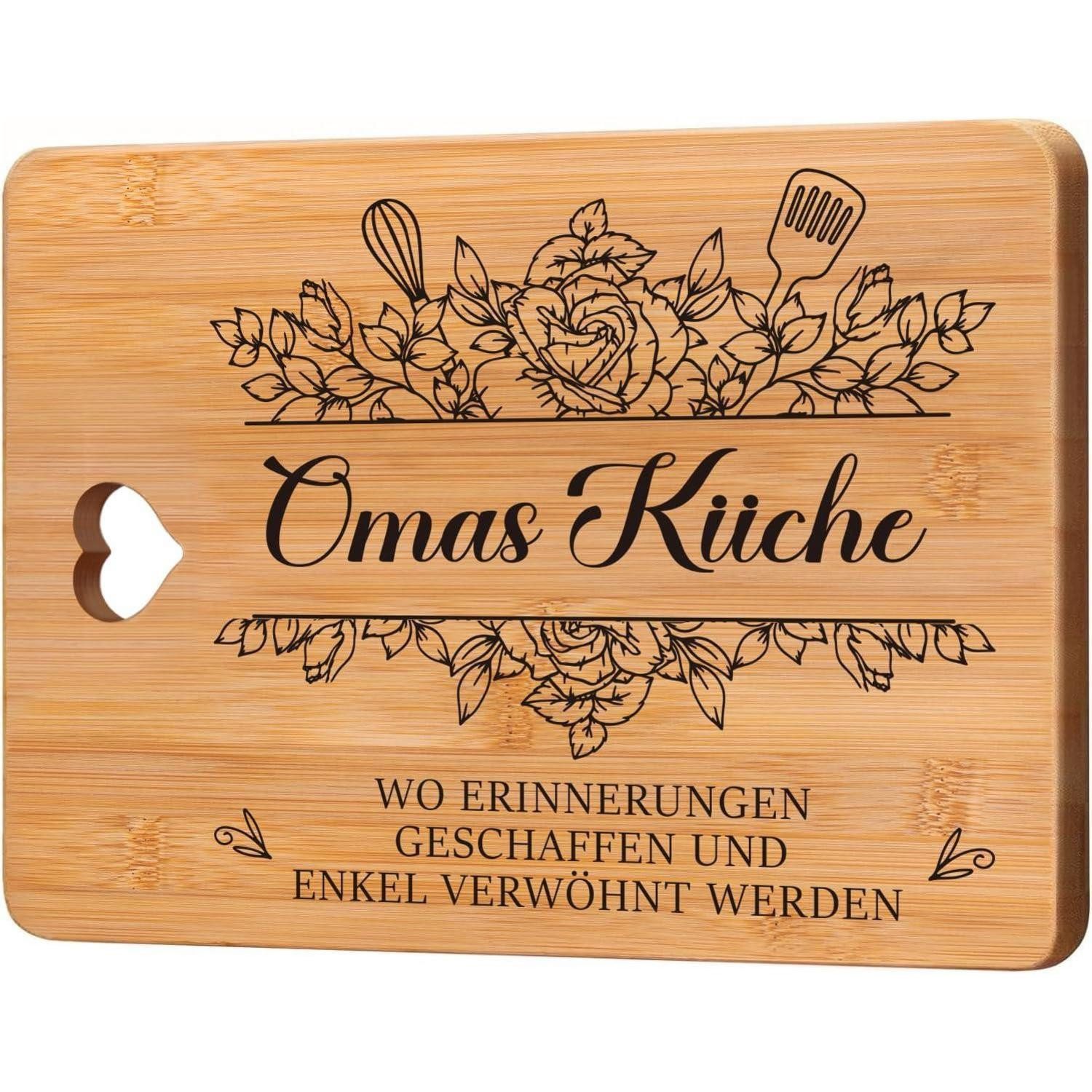 LuxusKollektion Schneidebrett Schneidebrett Bambus Geschenk Leichtgewicht Oma, Naturmaterialien, (1-St)