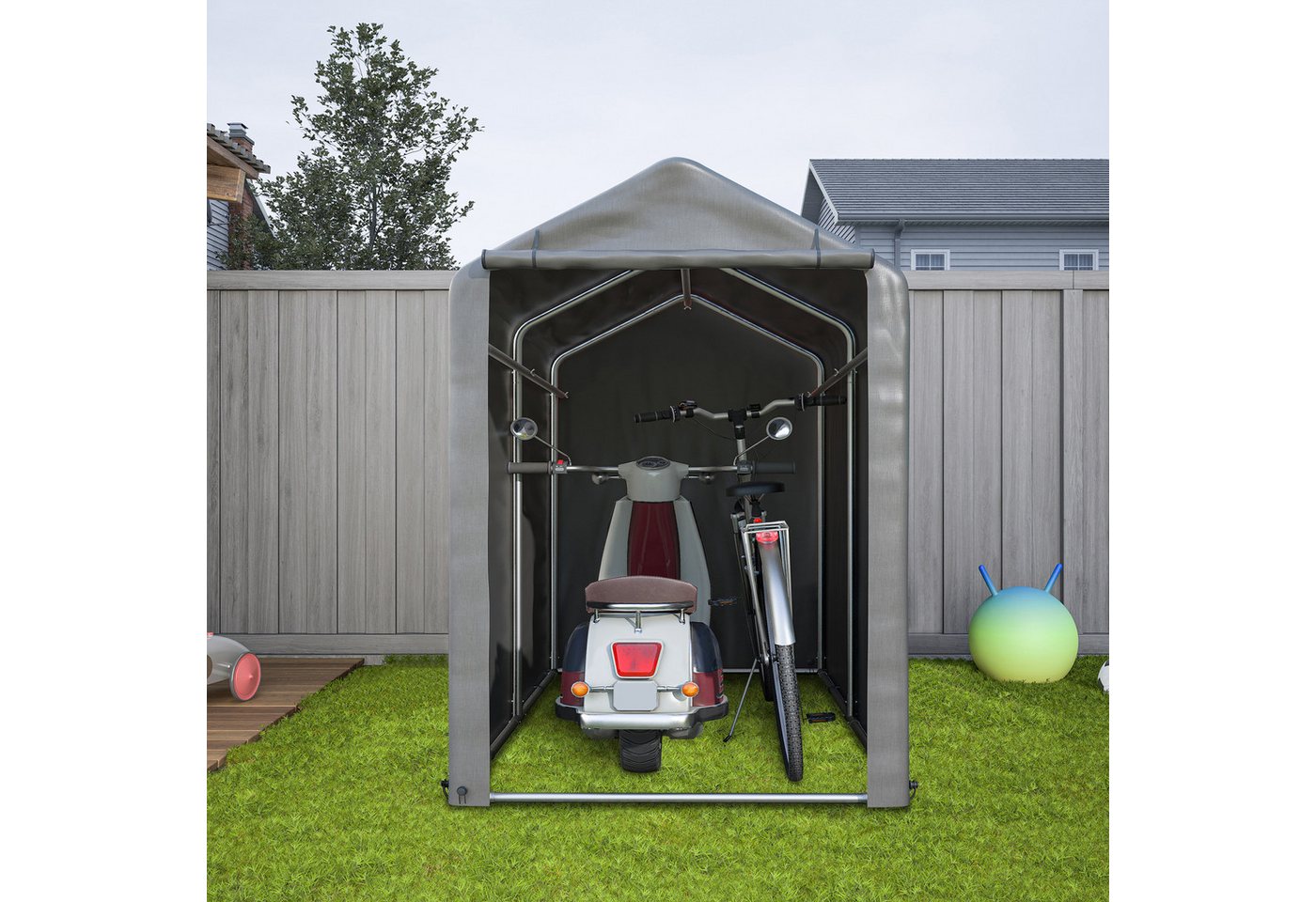 GIHAUVIA Gartenhaus Fahrradgarage, Lagerzelt Carport Gerätezelt.