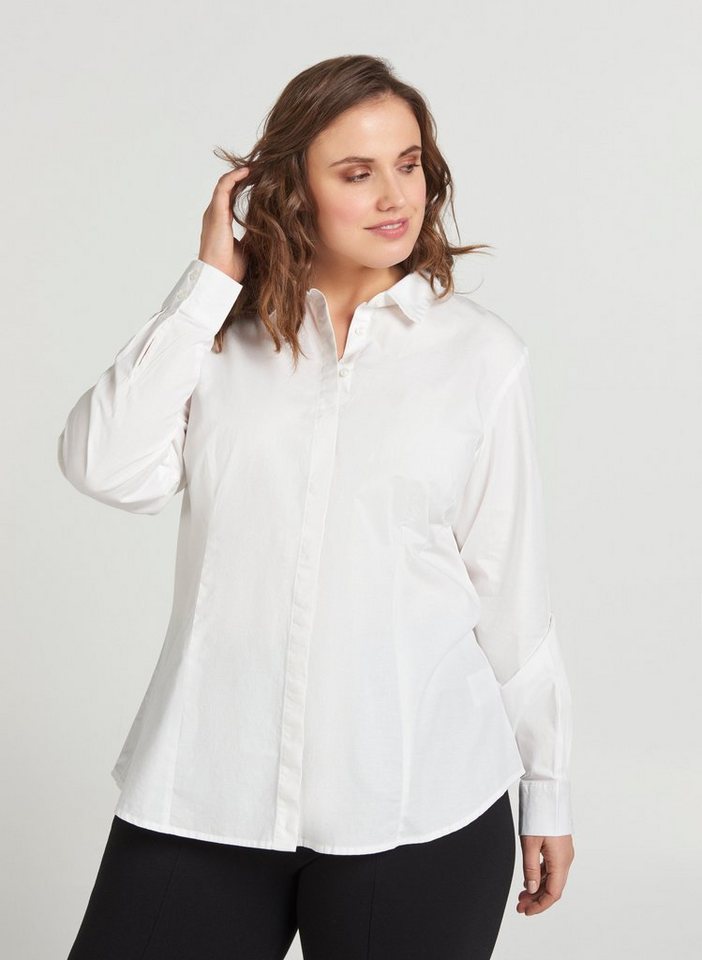 Zizzi Langarmshirt Grosse Grossen Damen Klassische Weisse Bluse Mit Langen Armeln Online Kaufen Otto