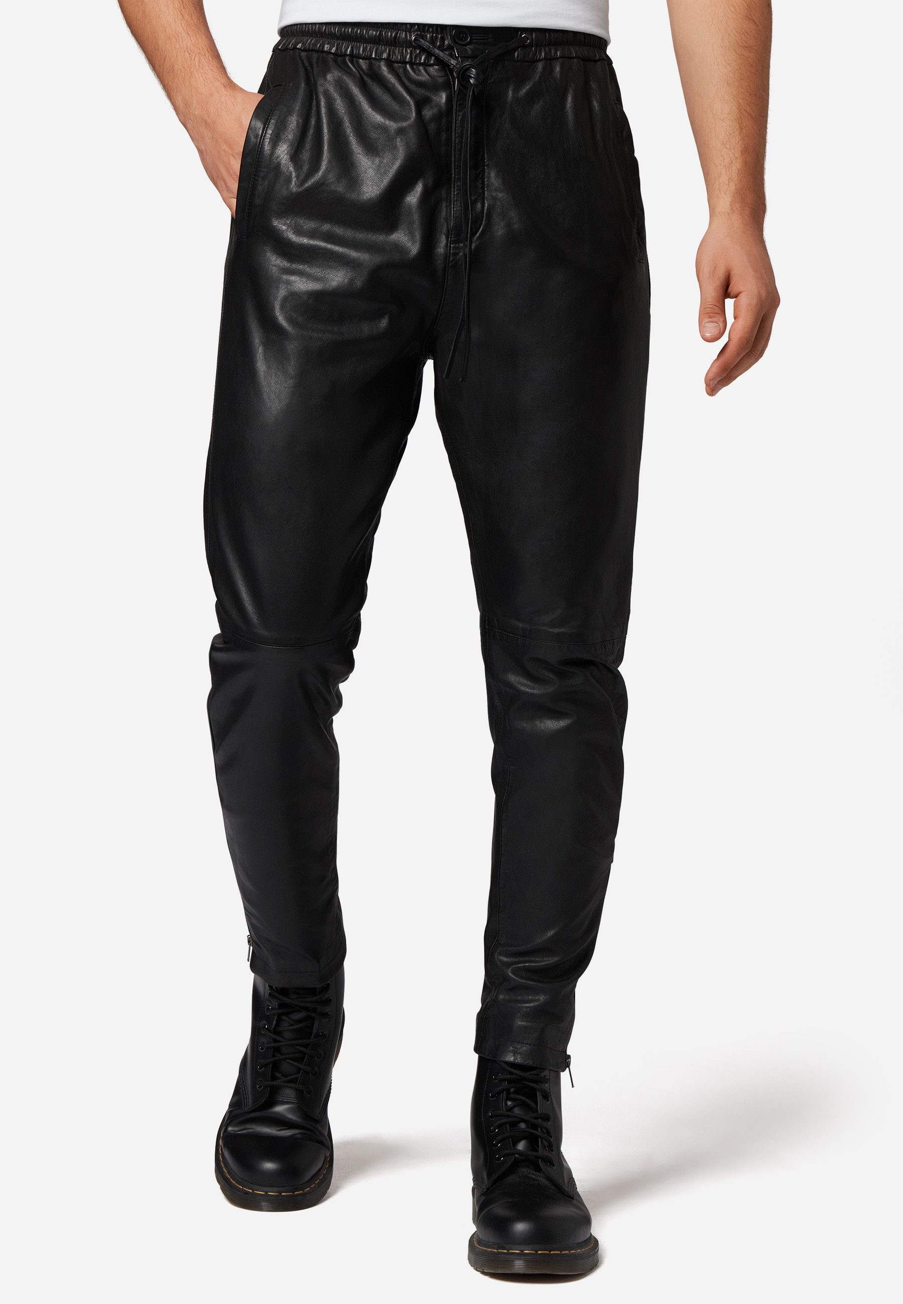 RICANO Lederhose Mike Hochwertiges Lamm-Nappa Leder