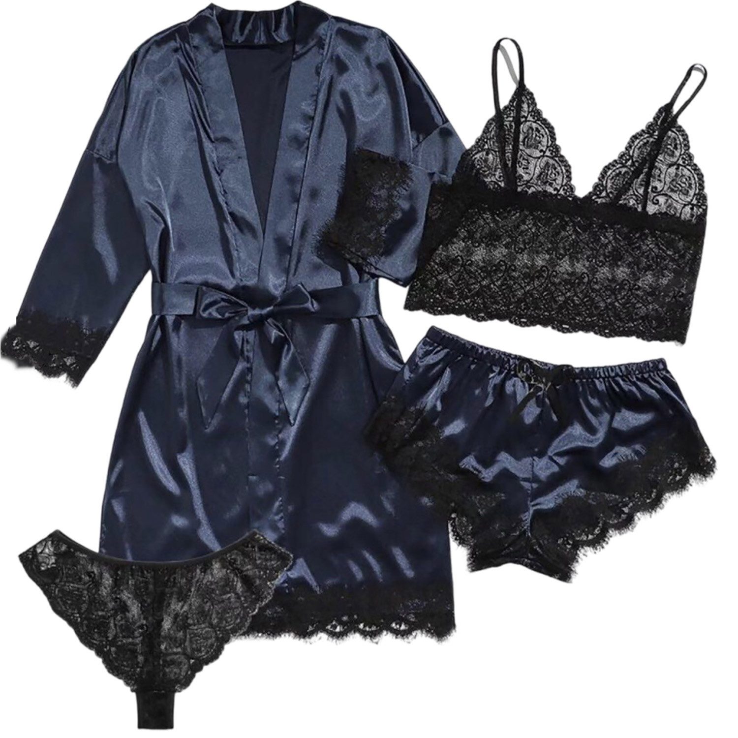 Refttenw Pyjama Damen Pyjama Sexy Satin günstig online kaufen