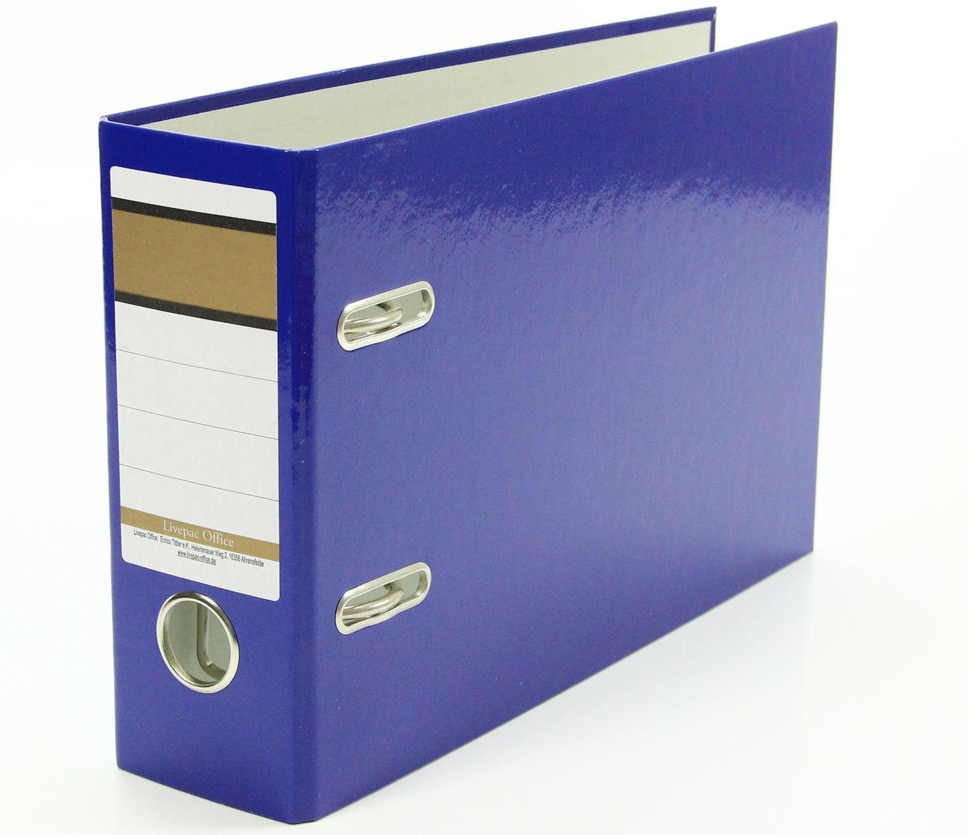 Thumbnail - Livepac Office Aktenordner 3x Ordner / A5 quer / 75mm breit / Farbe: je 1x blau, rot und schwarz