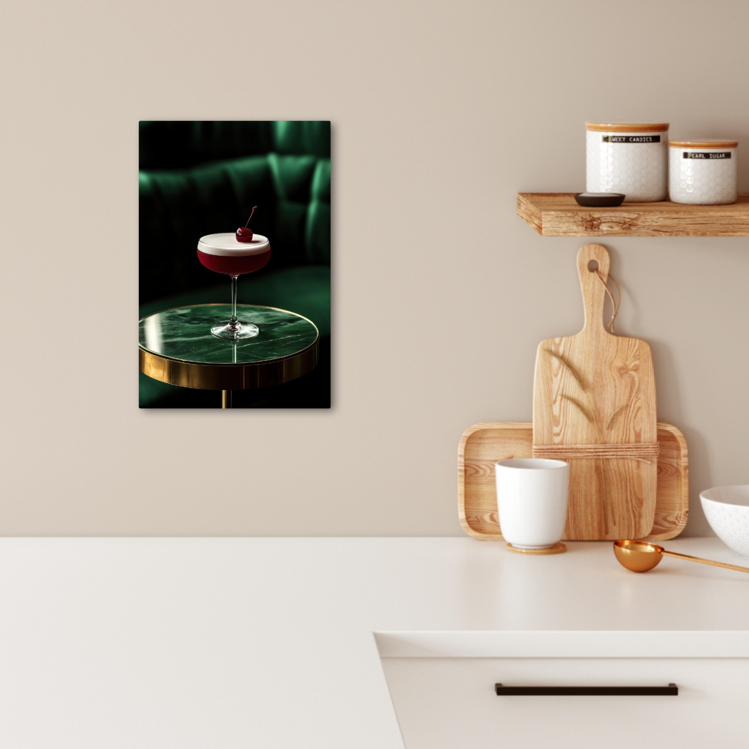 OneMillionCanvasses® Leinwandbild Kirsche - Cocktail - günstig online kaufen
