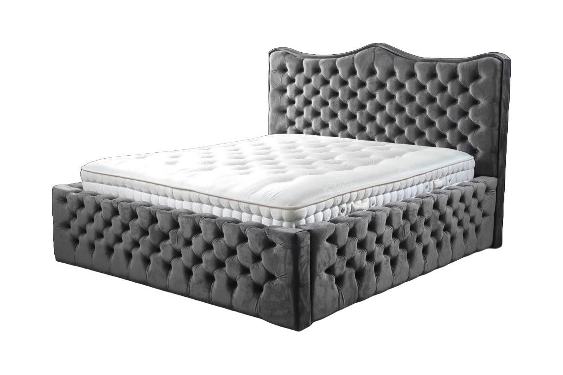 Polsterbett Chesterfield Bett aus Samt in elegantem Design