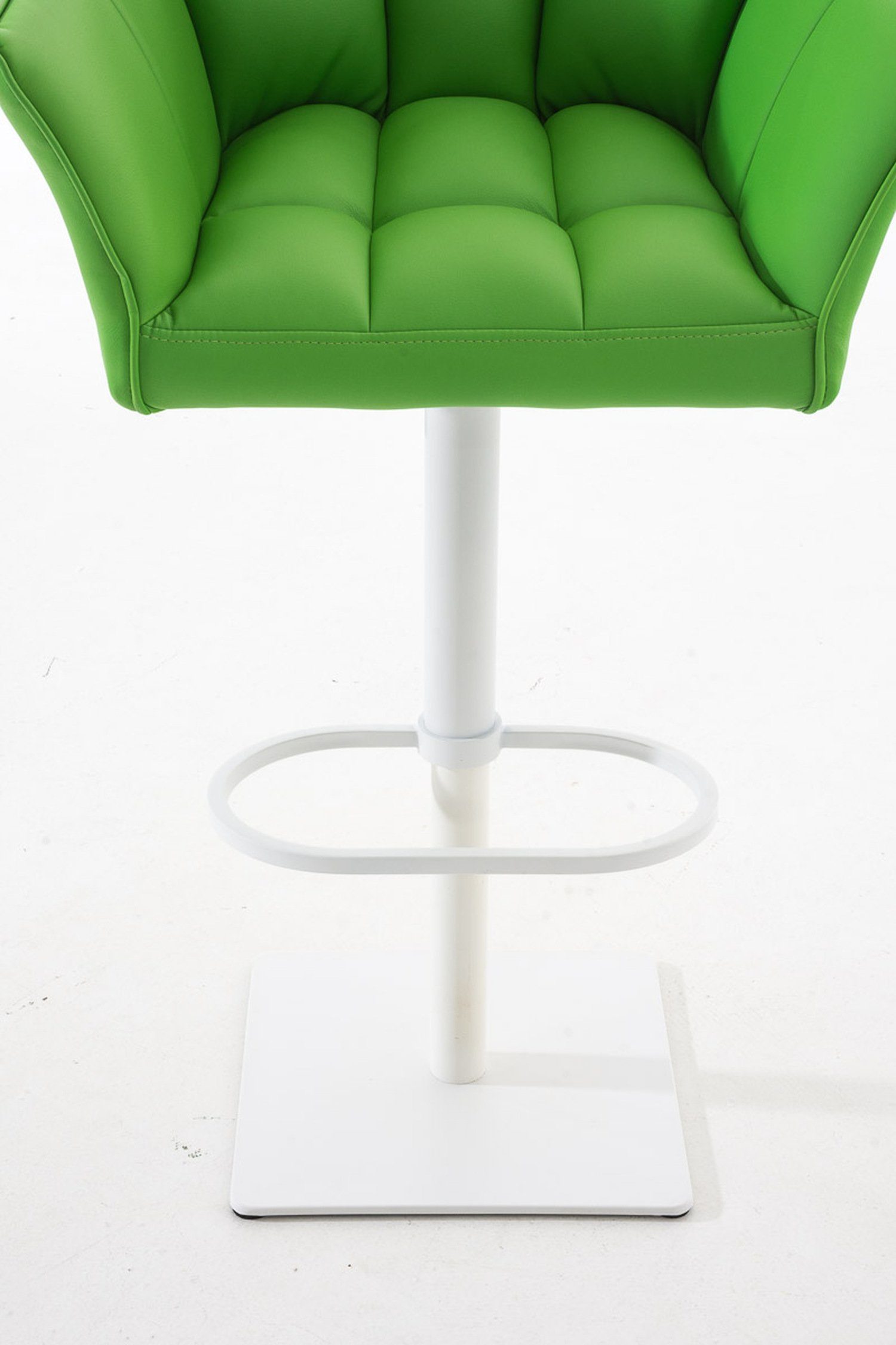 TPFLiving Barhocker Damaso (mit Rückenlehne & - Kunstleder - 360° Fußstütze weiß und Metall Theke Hocker Küche), Grün drehbar für Sitzfläche: 
