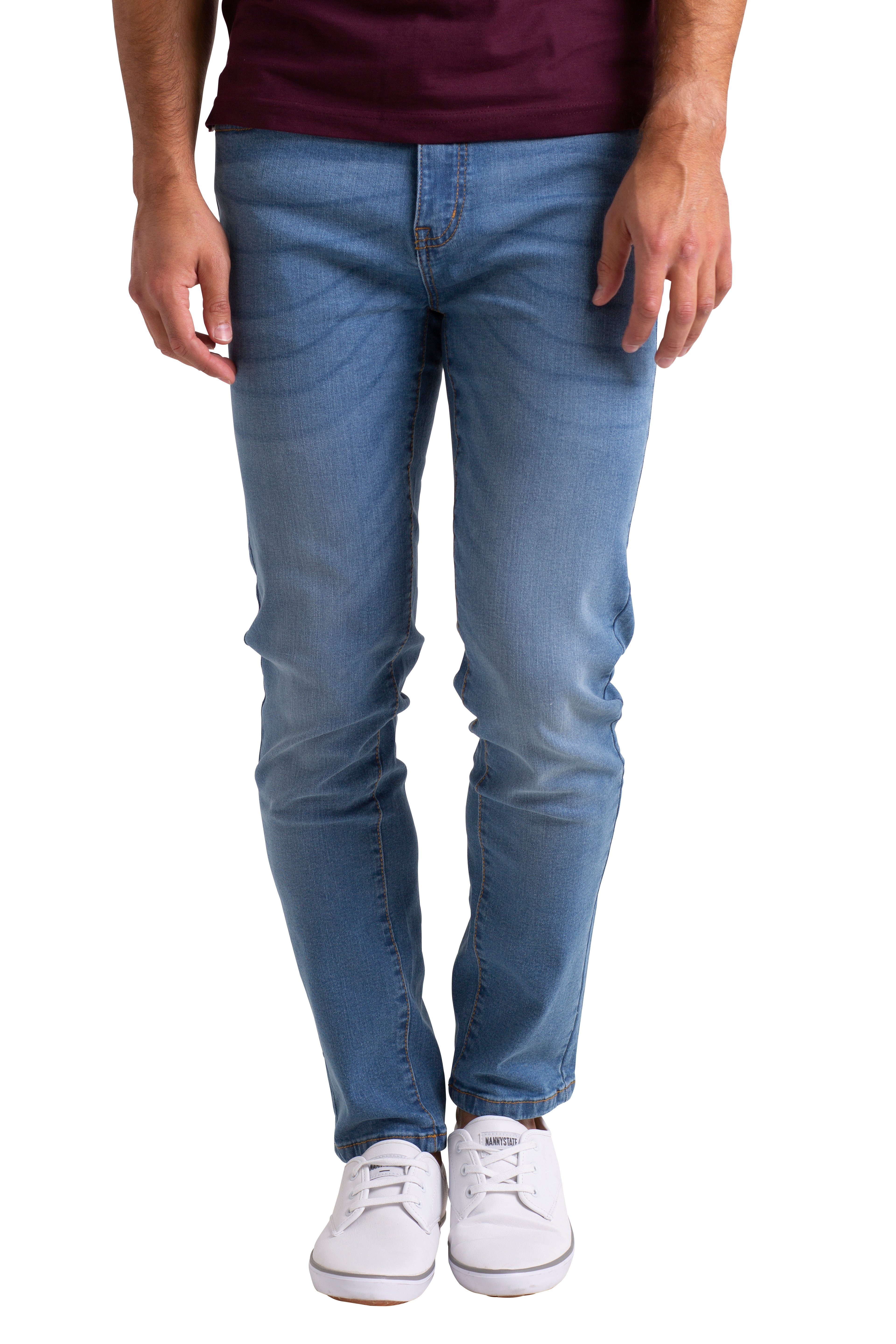 BlauerHafen Slim-fit-Jeans Herren Stretch Hose Dünn Denim Passform Schlanke strecken Denim Jeans Hellblau