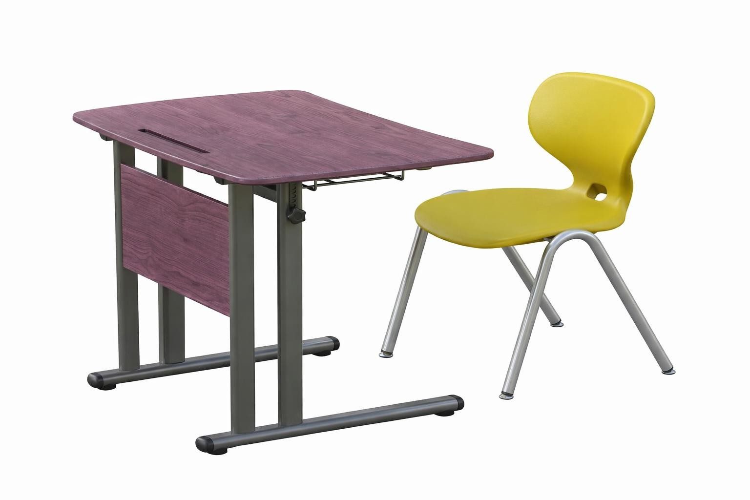 Xlmoebel Schreibtisch Ergonomische Schulbank mit flexiblem Tisch und lila Stuhl (Schulbank-Set, mit Stuhl), Made in Europa