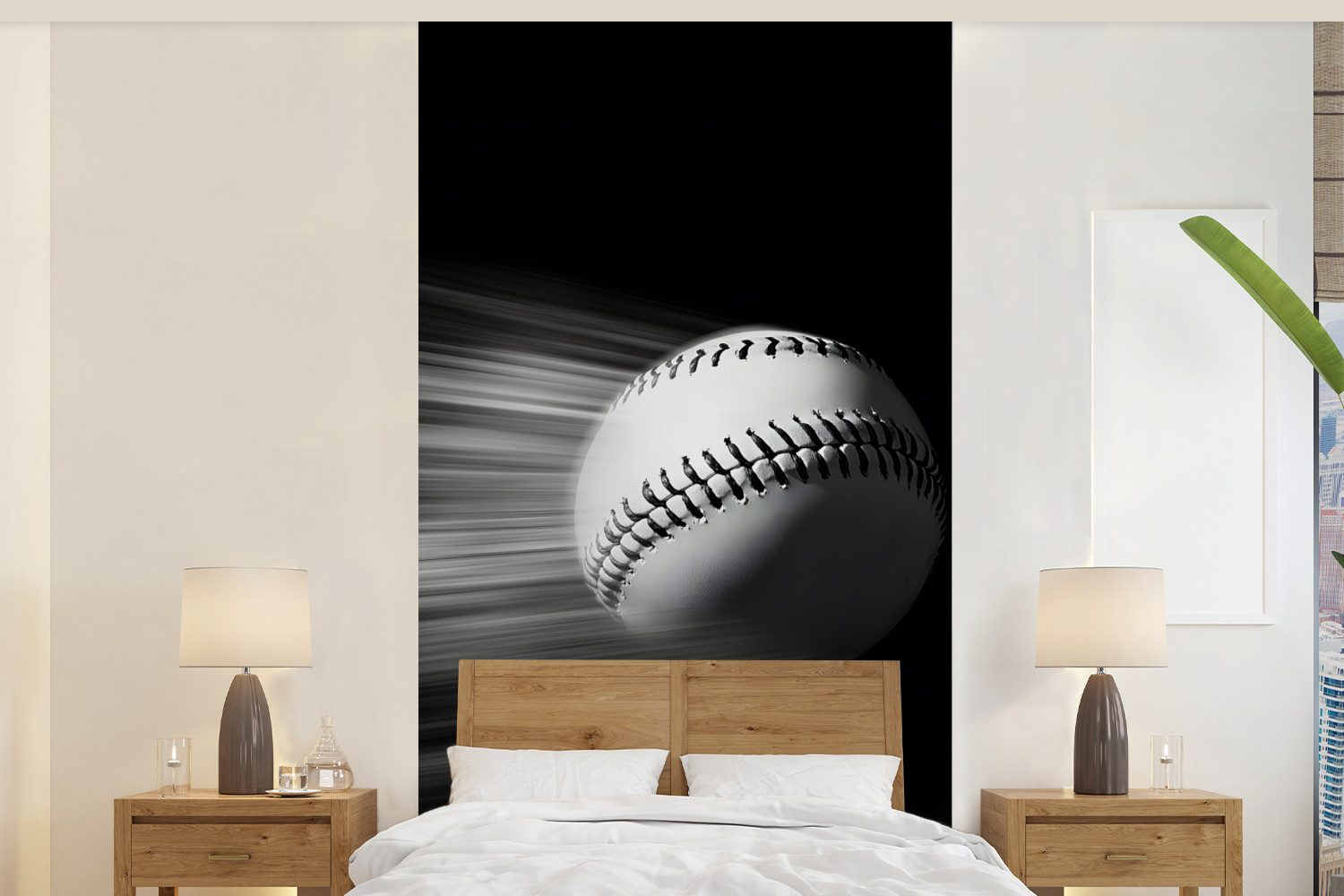 MuchoWow Fototapete Baseball - Weiß - günstig online kaufen