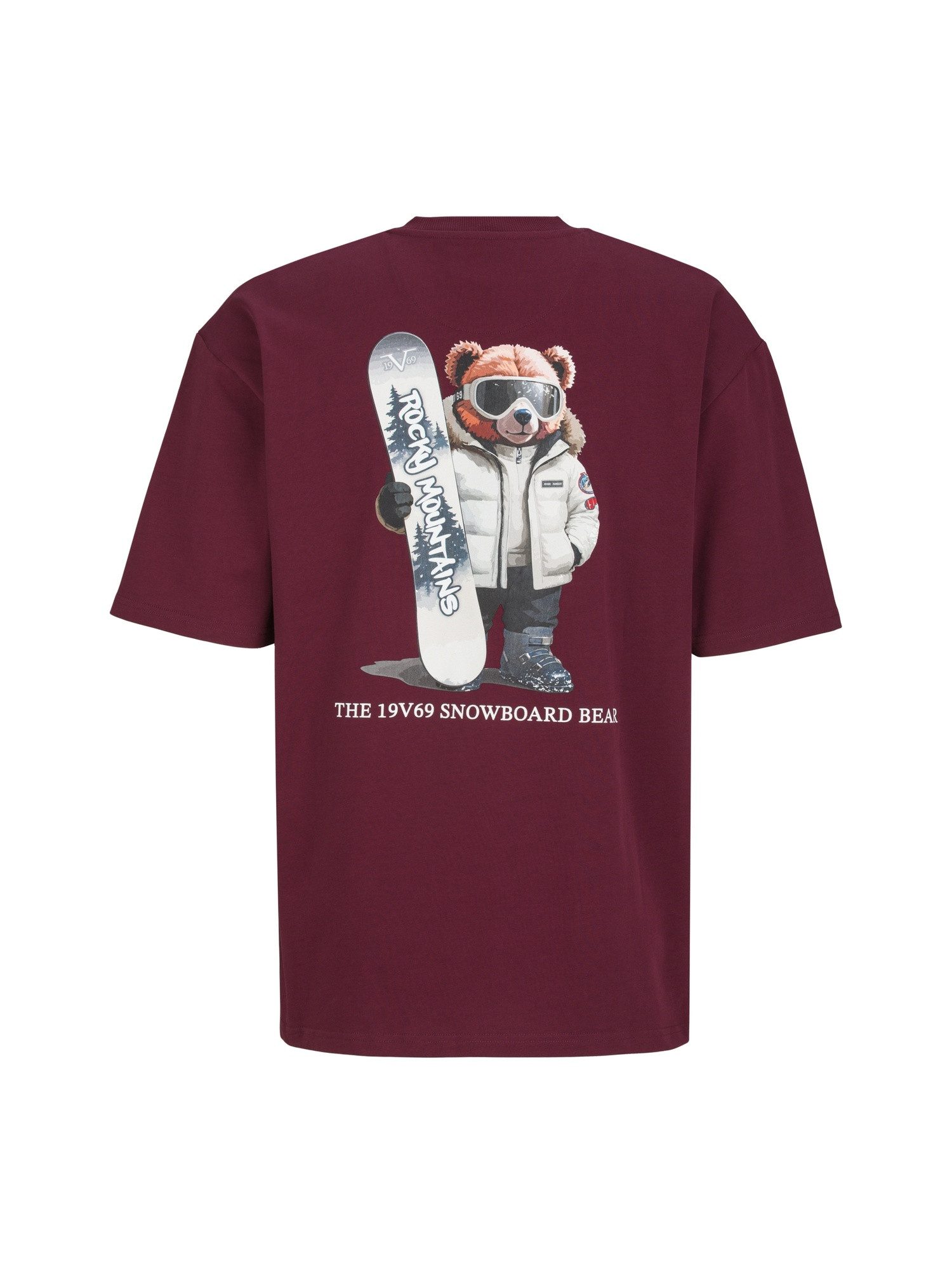 19V69 ITALIA T-Shirt Tamaro Wintersports Herren Baumwoll T-Shirt Oversize Rundhals Logoprint