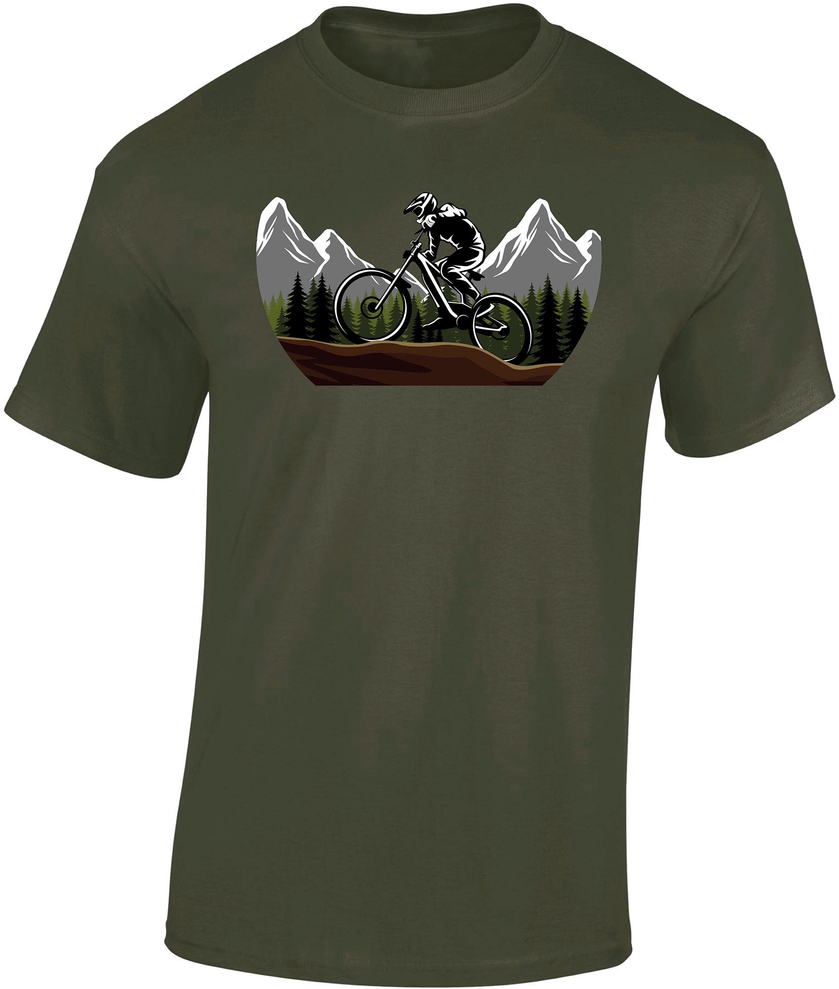 Baddery Print-Shirt Fahrrad T-Shirt: "Mountain Ride" günstig online kaufen