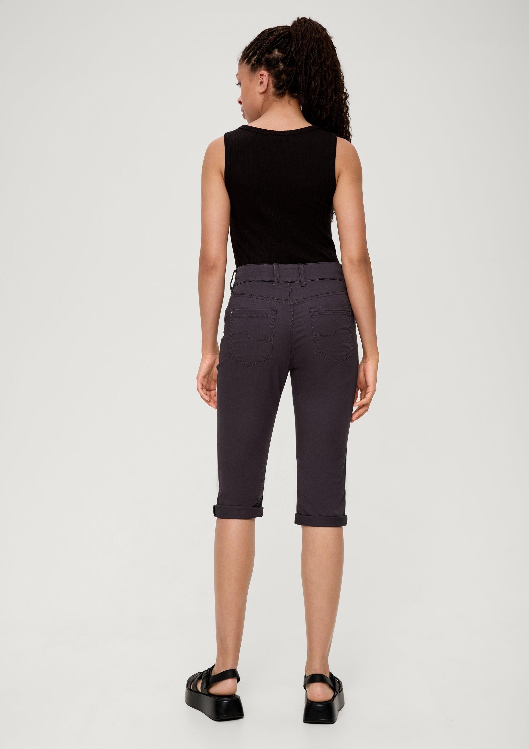 QS Caprihose Hose Slim: Capri aus Baumwollsatin