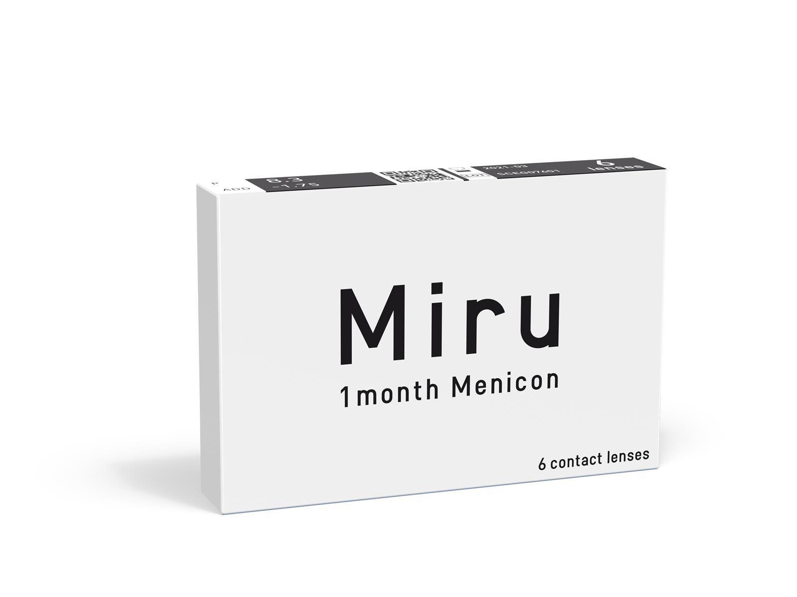 Monatslinsen Miru 1 month Menicon sphärisch Monatslinse 8,3 3er +6,00