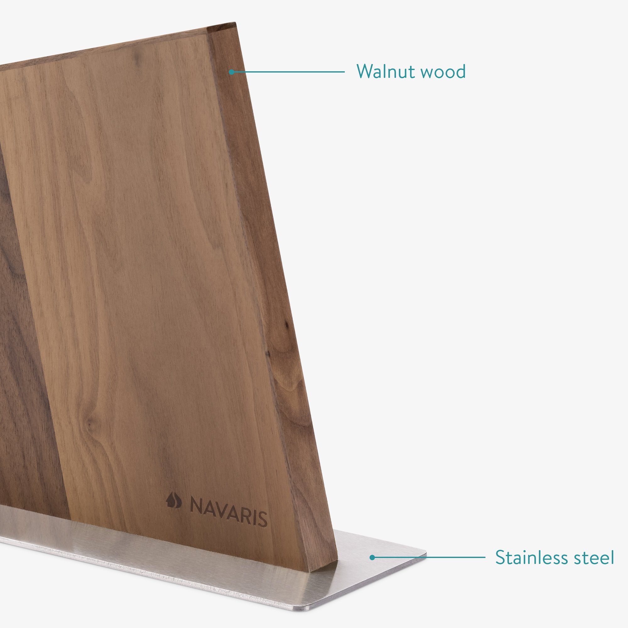 Navaris doppelseitig - unbestückt - magnetisch Messerhalter Holz/Bambus Magnet-Messerblock aus